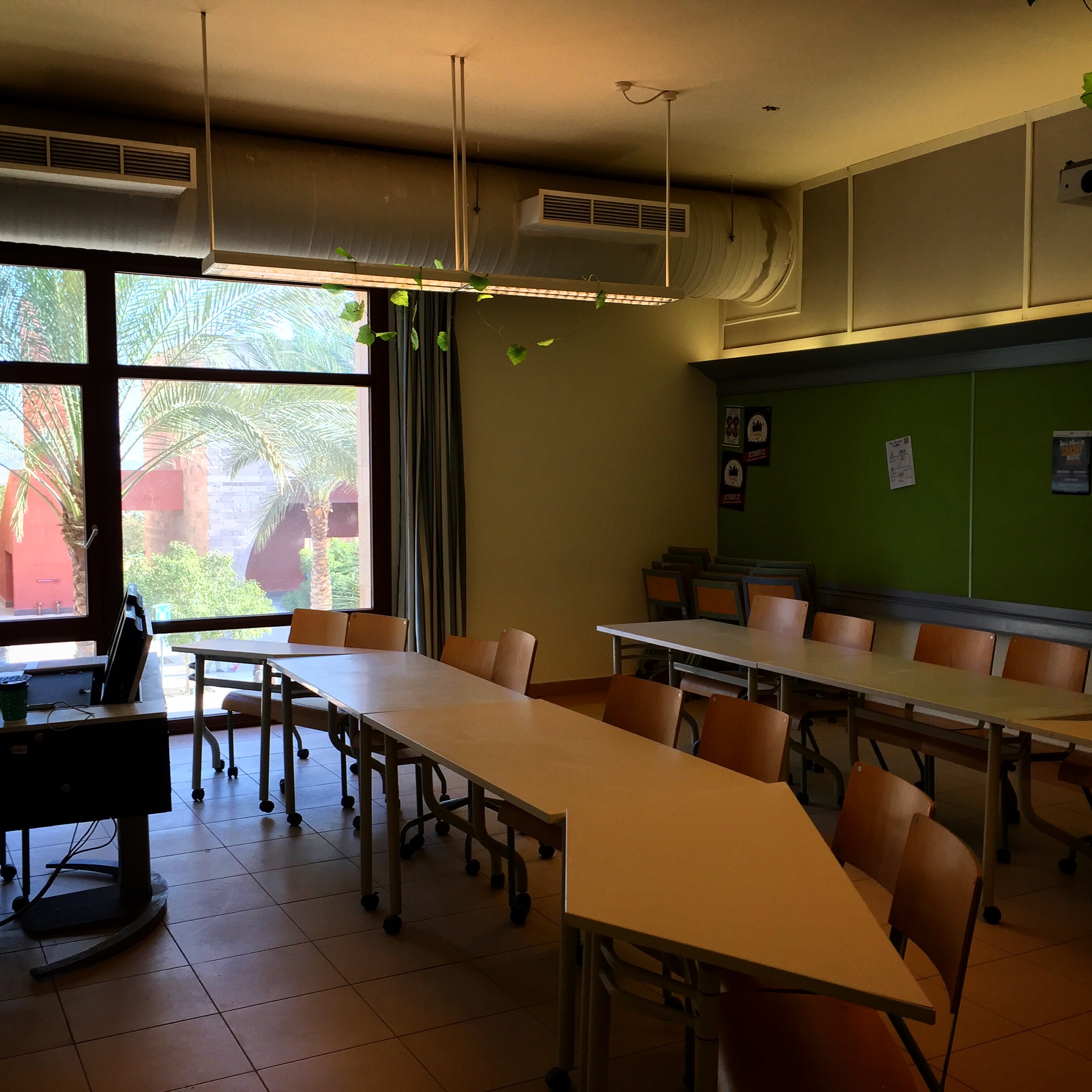 Standing on the other side of the classroom. My classroom at AUC.