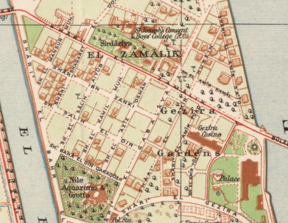 By 1920, the modern neighborhood already was taking shape, albeit with many fewer apartment buildings. 1920 General Map of Cairo, Egyptian Survey Authority (مصلحة المساحة). Library of Congress. Link .
