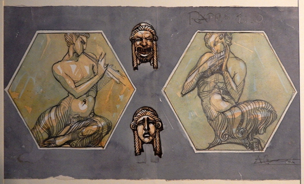 Preliminary sketches for decorative bas-relief