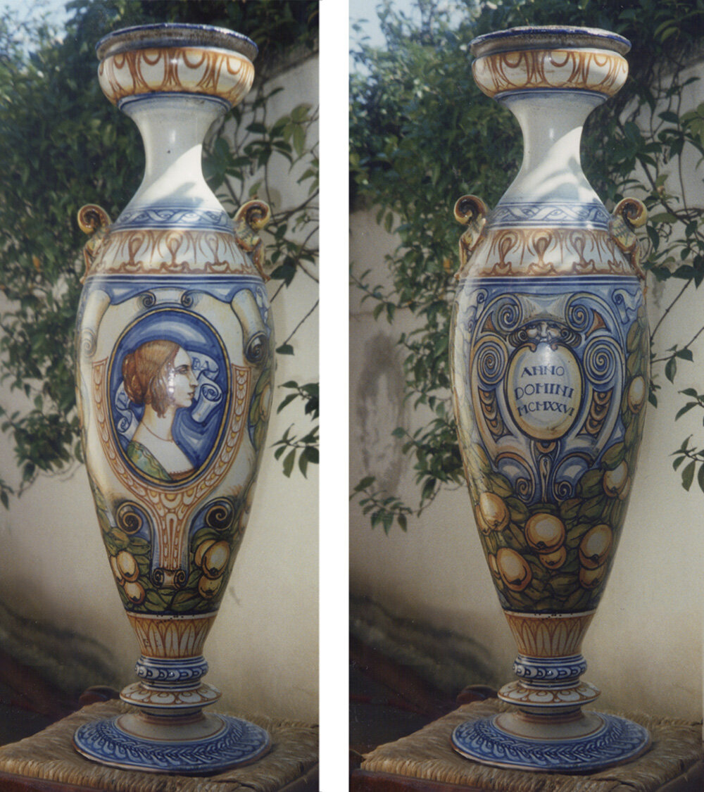 Twin Vases with Renaissance Motifs