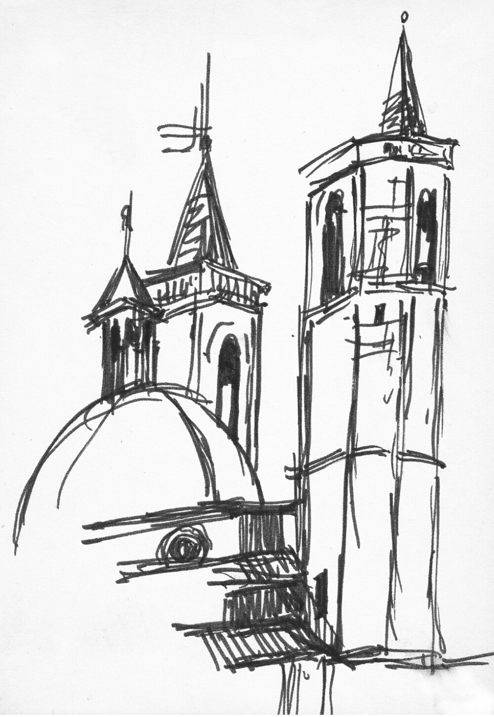 Last Sketches – The Dome and Towers of S. Francesco