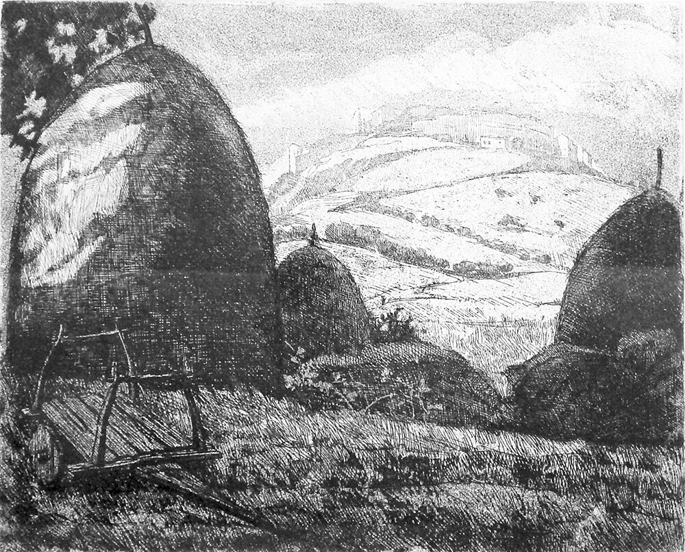 Haystacks near the village of Montedinove