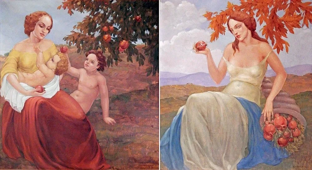 Frescoes – grand hall in the former Carisap building, Ascoli Piceno