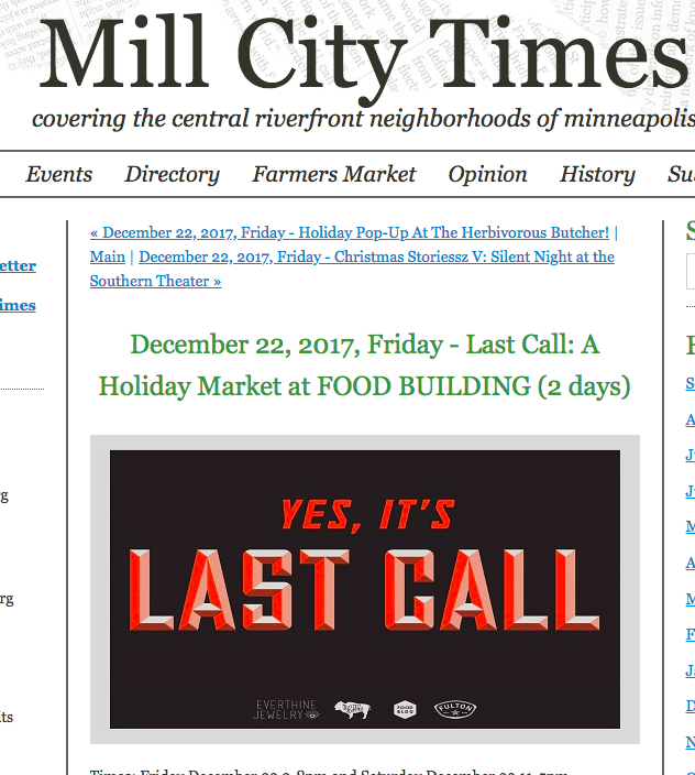 Mill City Times: Last Call: A Holiday Market