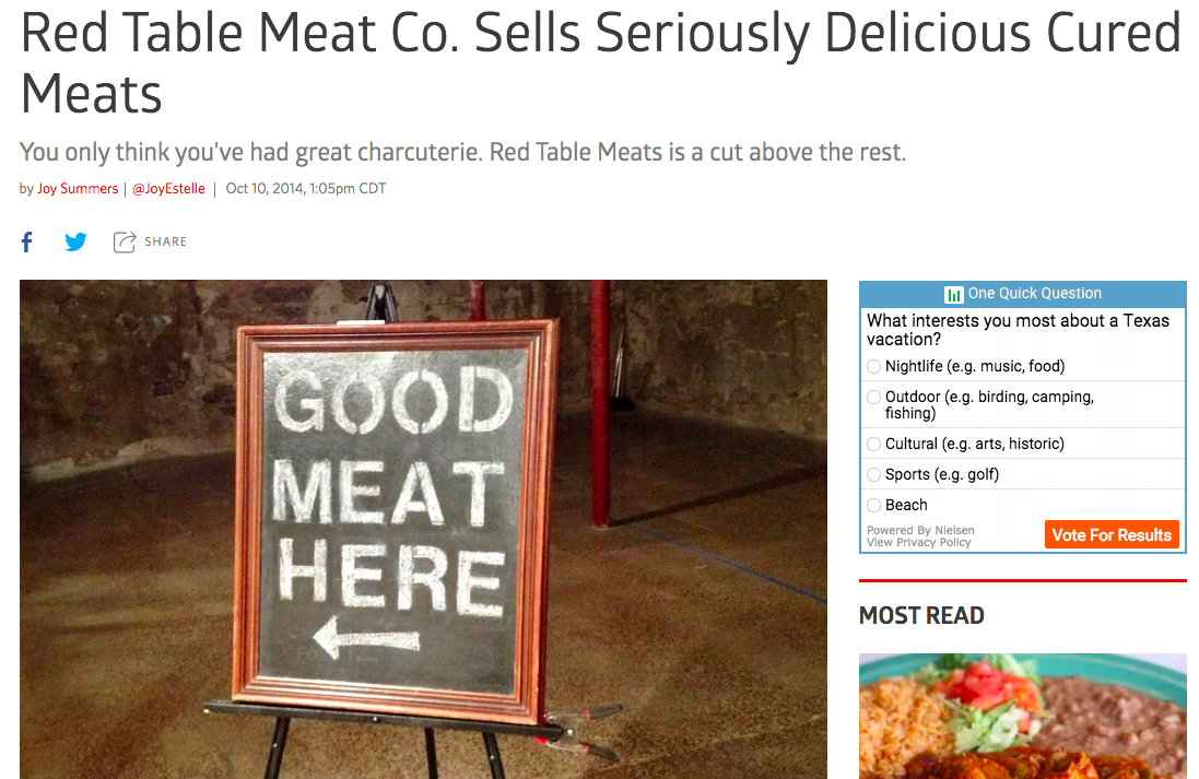 Eater: Red Table Meat Co. Sells Seriously Delicious Cured Meats