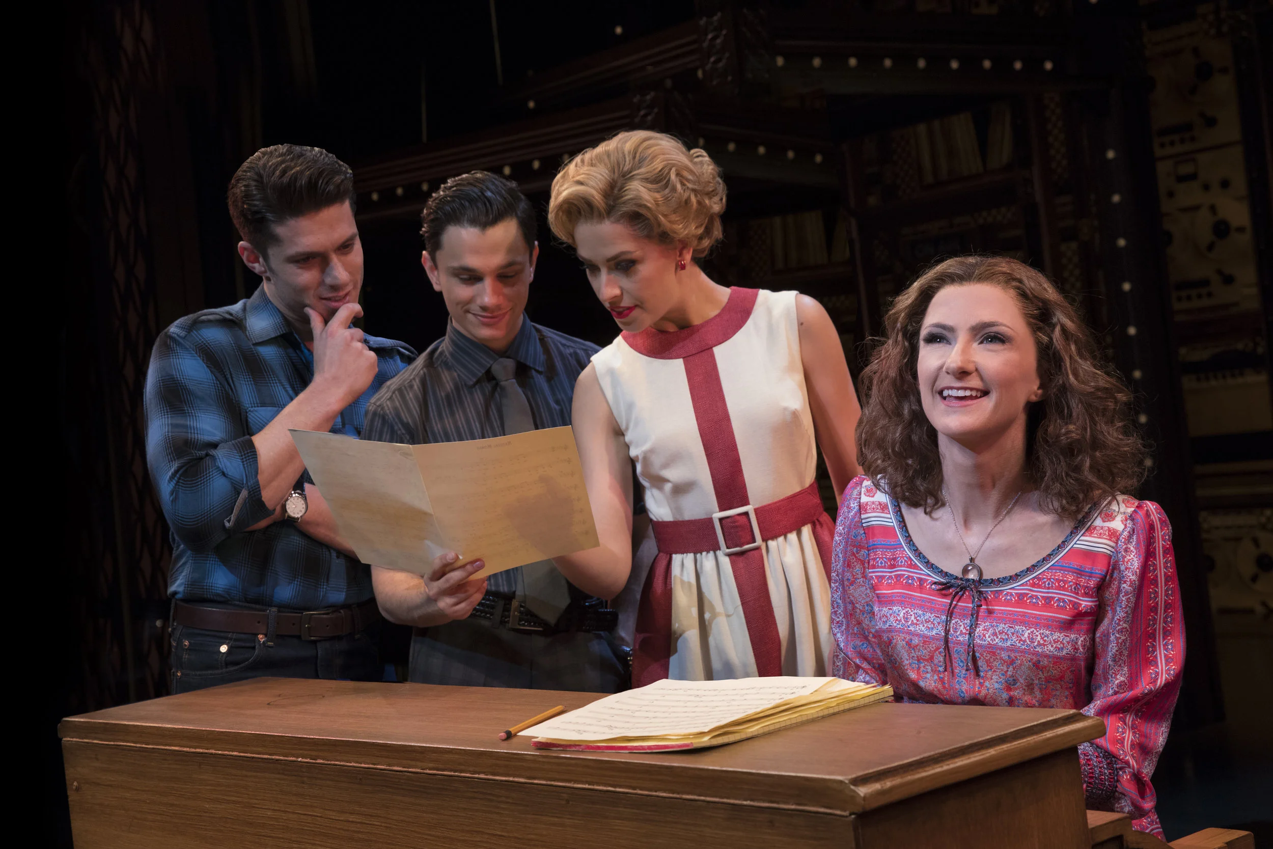 Josh-Piterman-as-Gerry-Goffin-Mat-Verevis-Barry-Mann-Amy-Lehpamer-Cynthia-Weil-and-Esther-Hannaford-Carole-King-in-Beautiful-The-Carole-King-Musical.-Photo-by-Joan-Marcus.JPG.jpg