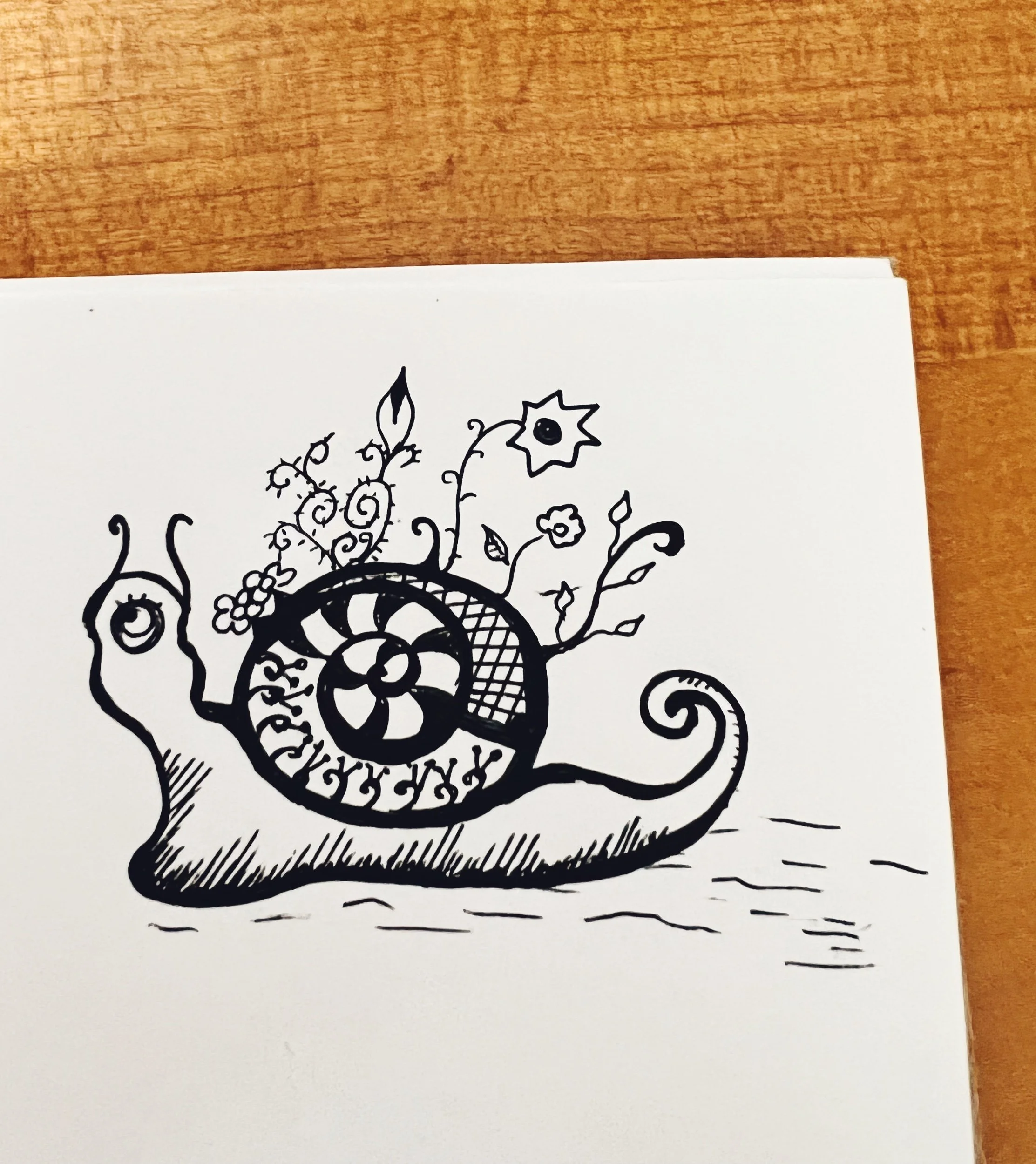 Inspired by doodles: To live like a snail