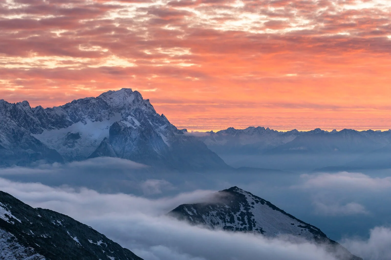 Sonnenuntergang an der Zugspitze