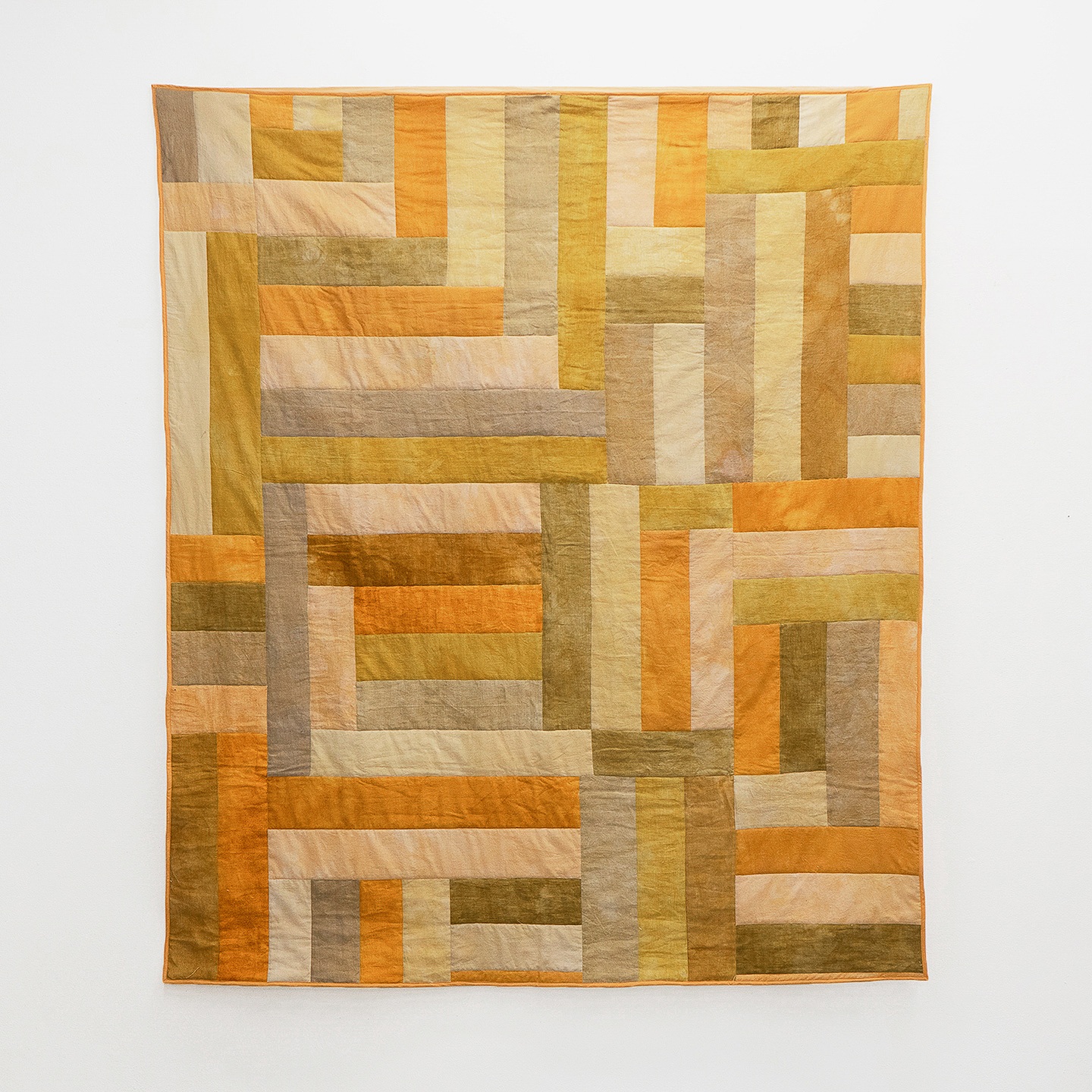 Golden Hour | linen and cotton, naturally dyed with onion and iron | 60” x 70”