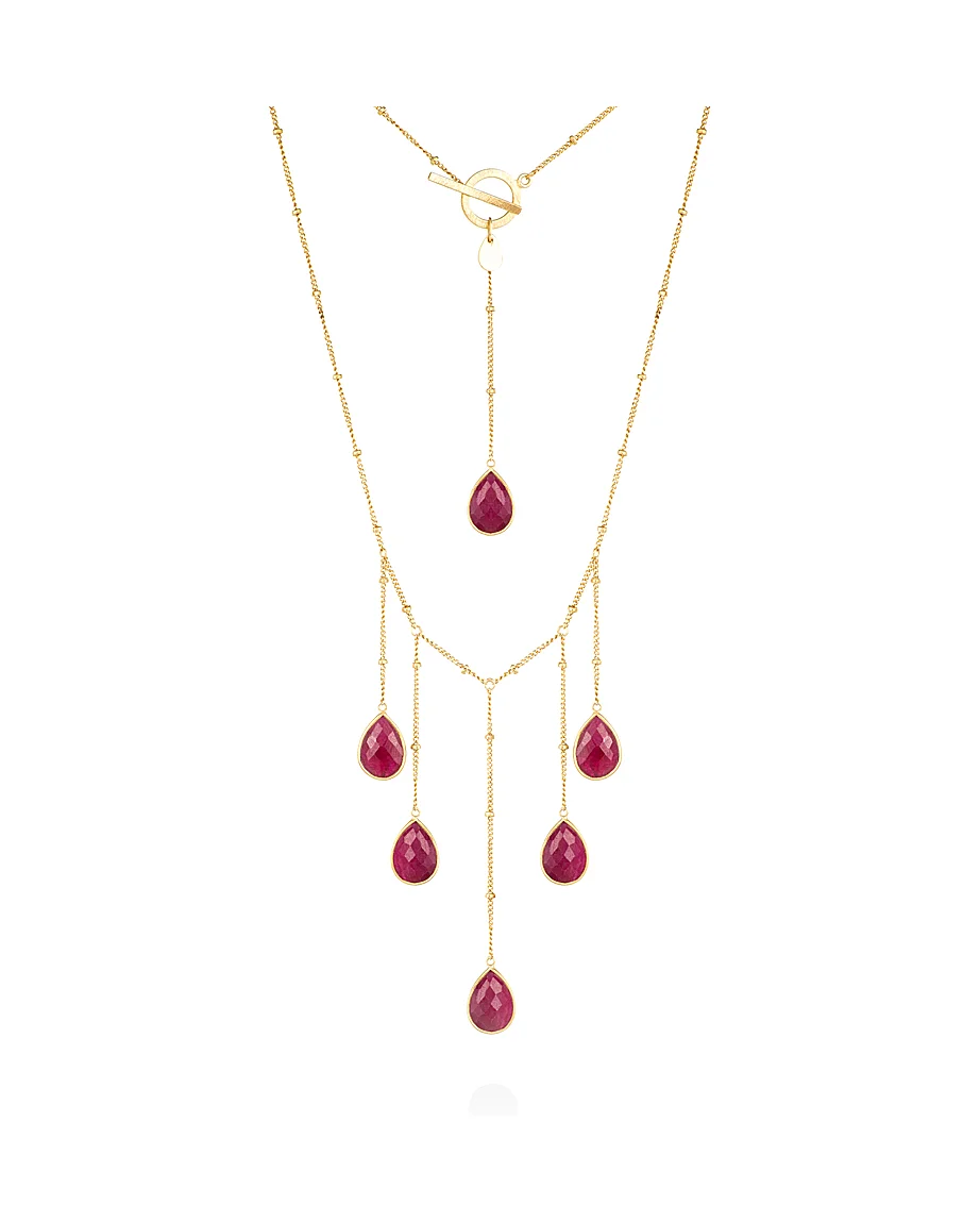 Six ruby gold necklace
