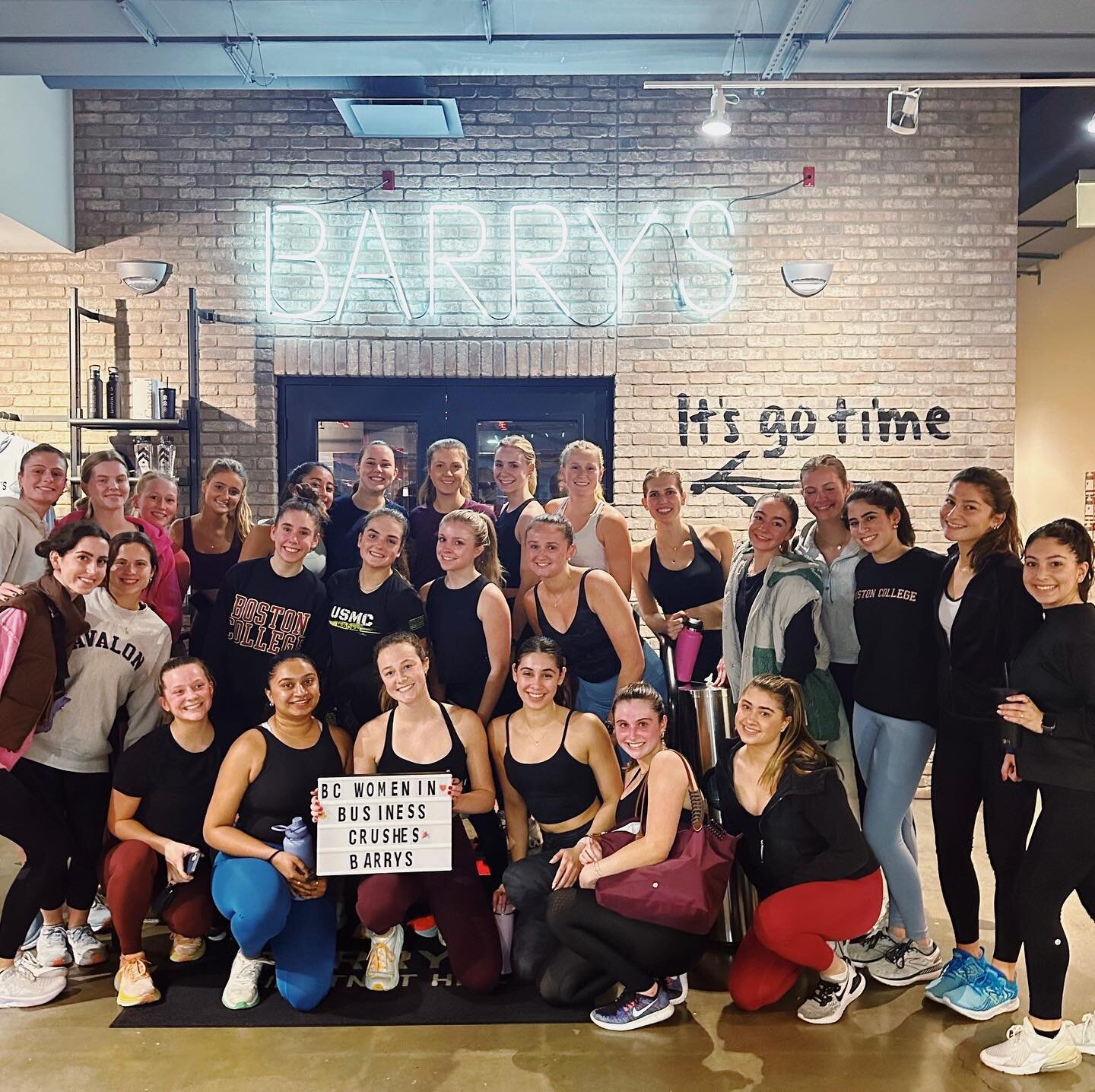what the sign says➡️

Thank you @barrys for having us this week &amp; a huge thank you to everyone who came by🏃&zwj;♀️

#barrys #bcwib #bostoncollege #bc360