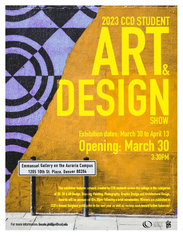 2023 CCD Student Art &amp; Design Show