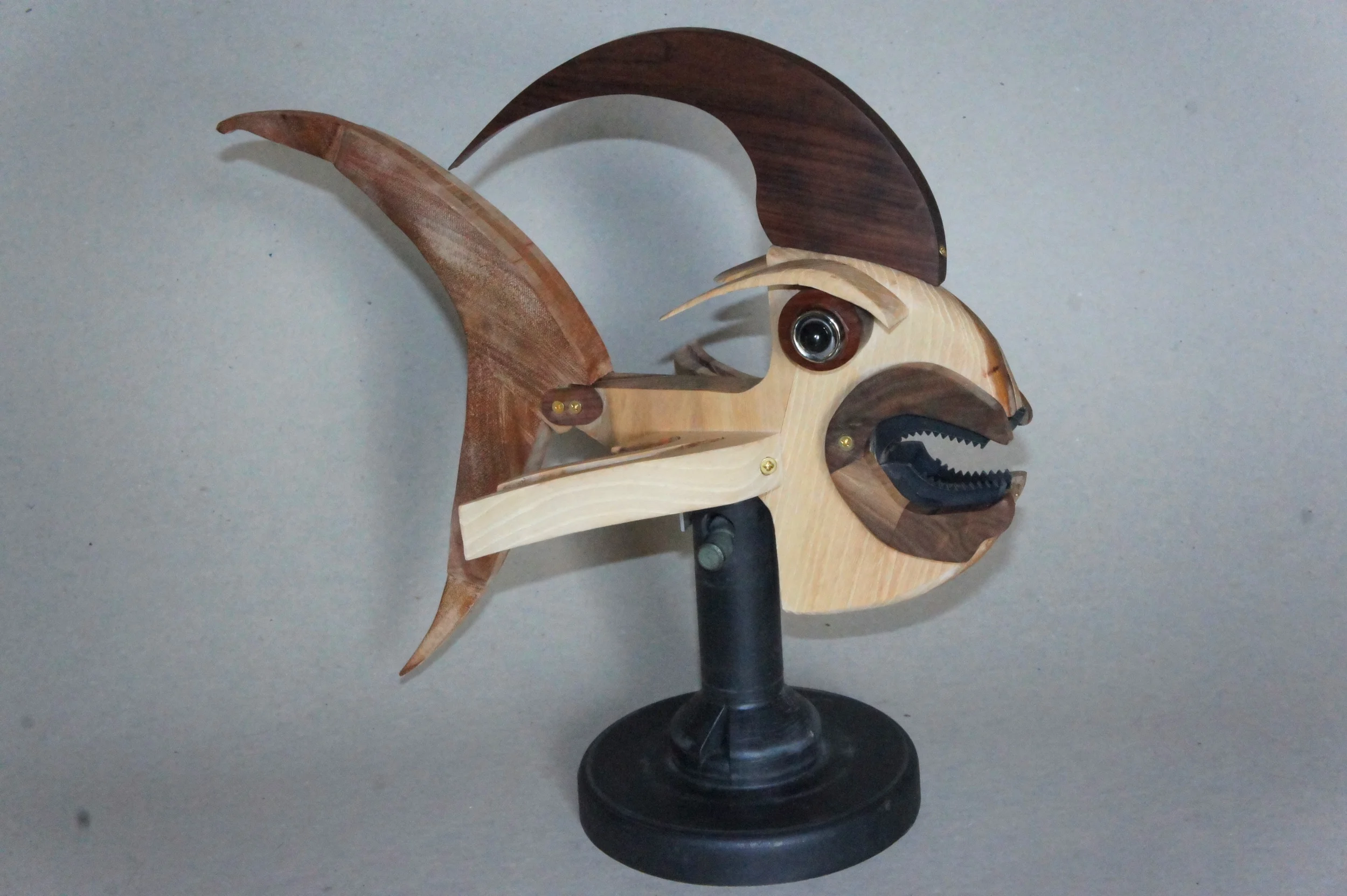  H 13 inches  W&nbsp; 9 inches  L 13 inches  Created in 2015  Hickory, Rose Wood and other hard woods, found objects 