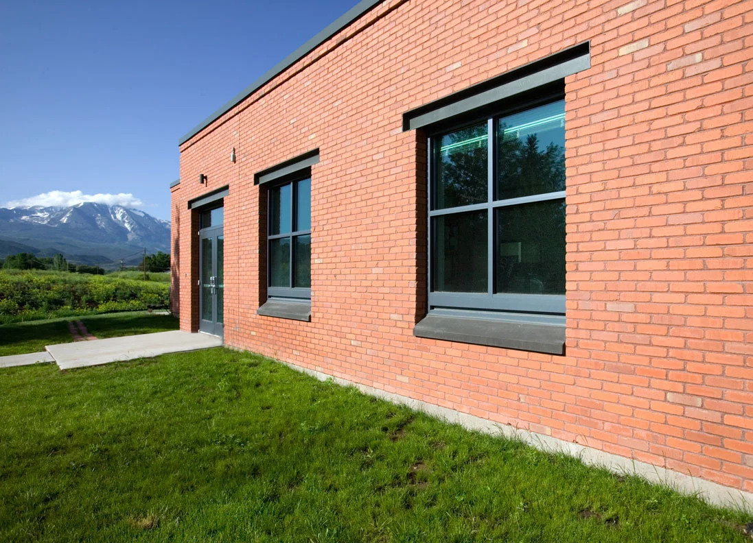 Southeast corner of the building with Mt. Sopris beyond