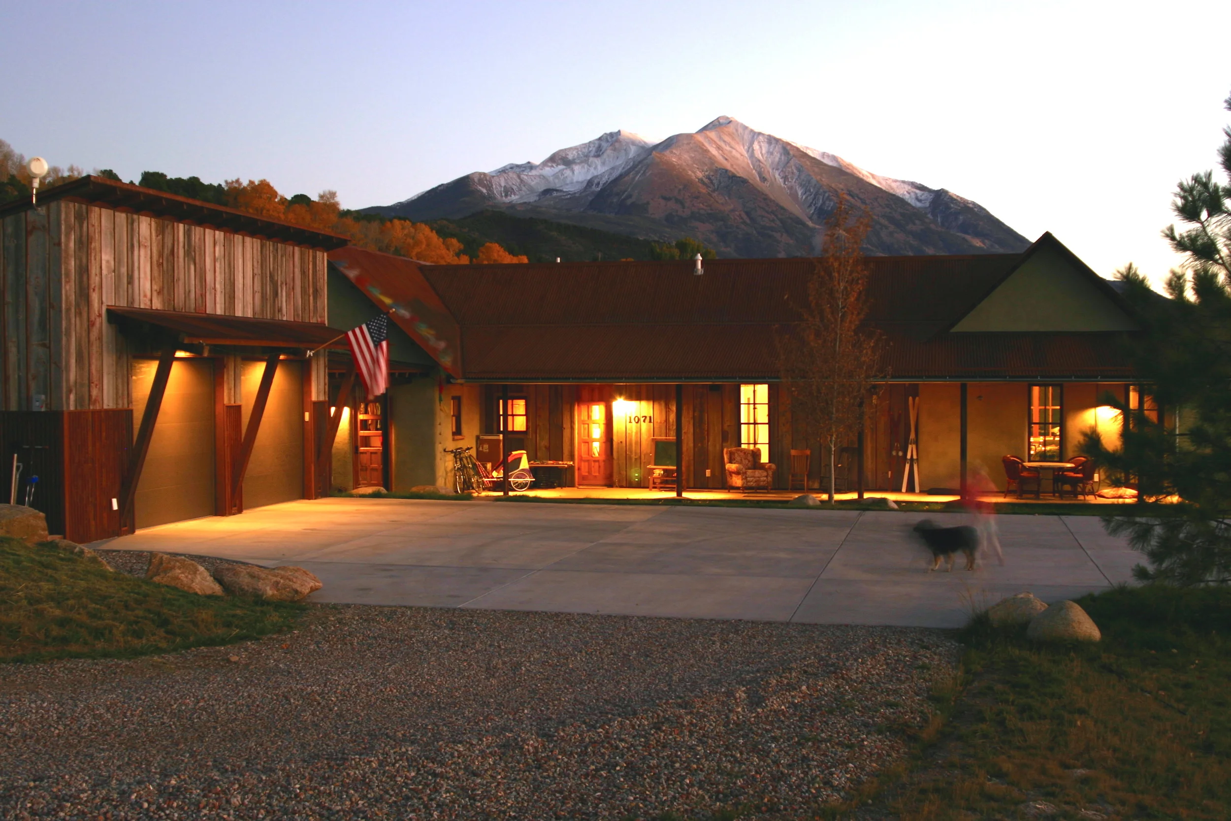 The north side of the house has a farmyard feel