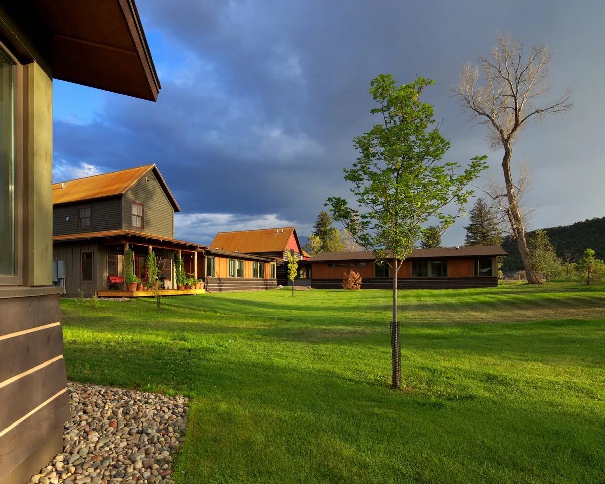 Informal quad formed between the new Colorado Rocky Mountain School dormitories