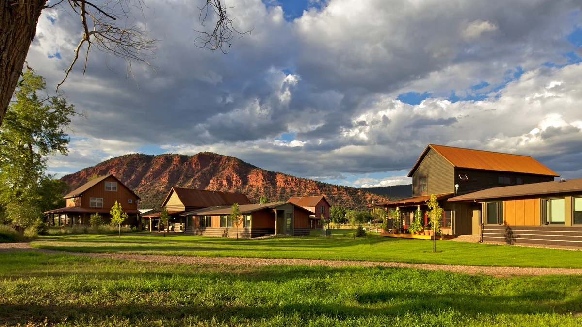 Colorado Rocky Mountain School Dormitories from the southwest