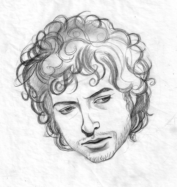 Pencil study of Dylan's head