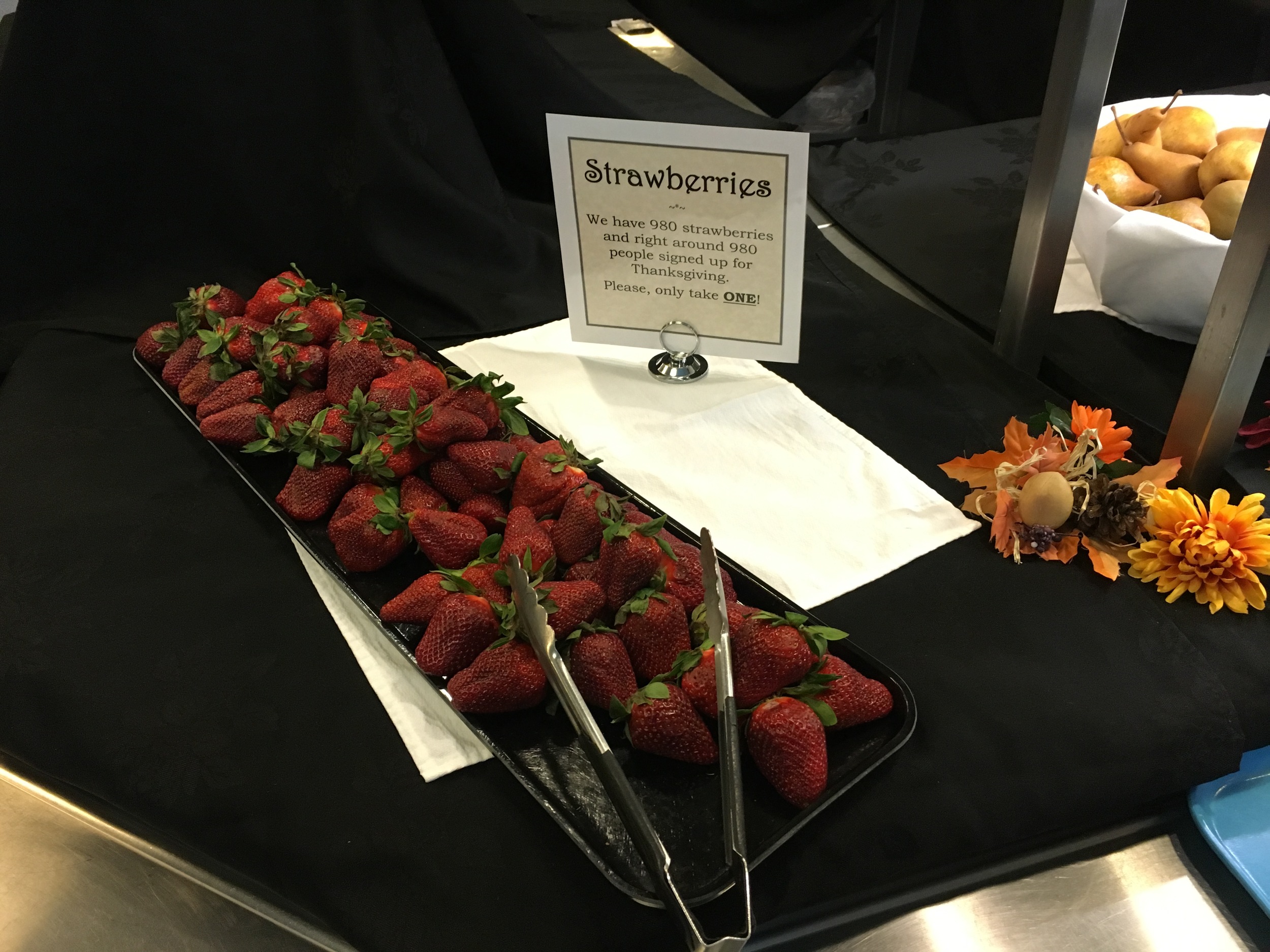  Thanksgiving strawberries in Antarctica are a rare commodity and not to be hogged. 