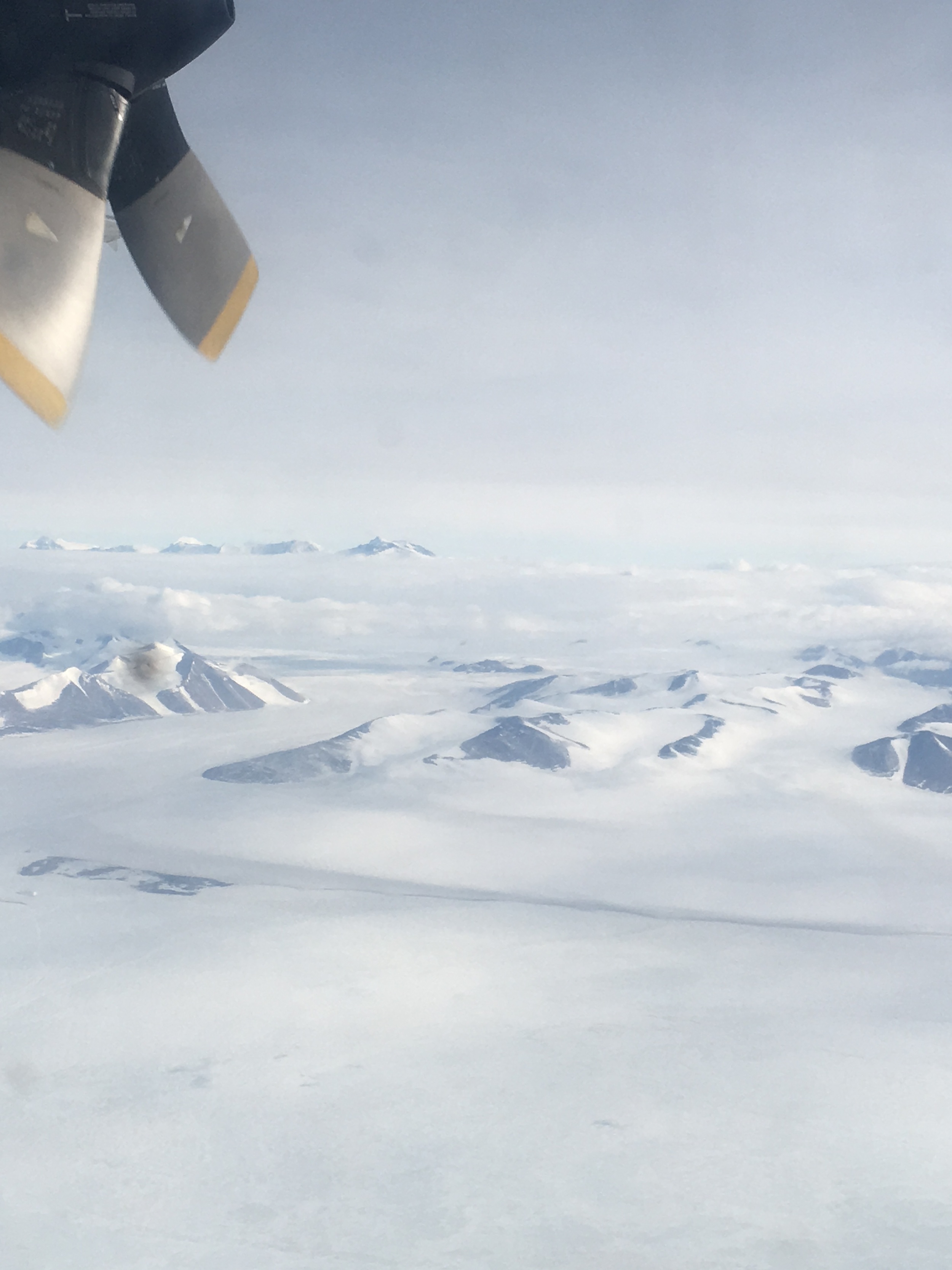  View out the porthole of the L-100 as we fly out of McMurdo.&nbsp; Goodbye Antarctica until next year! 