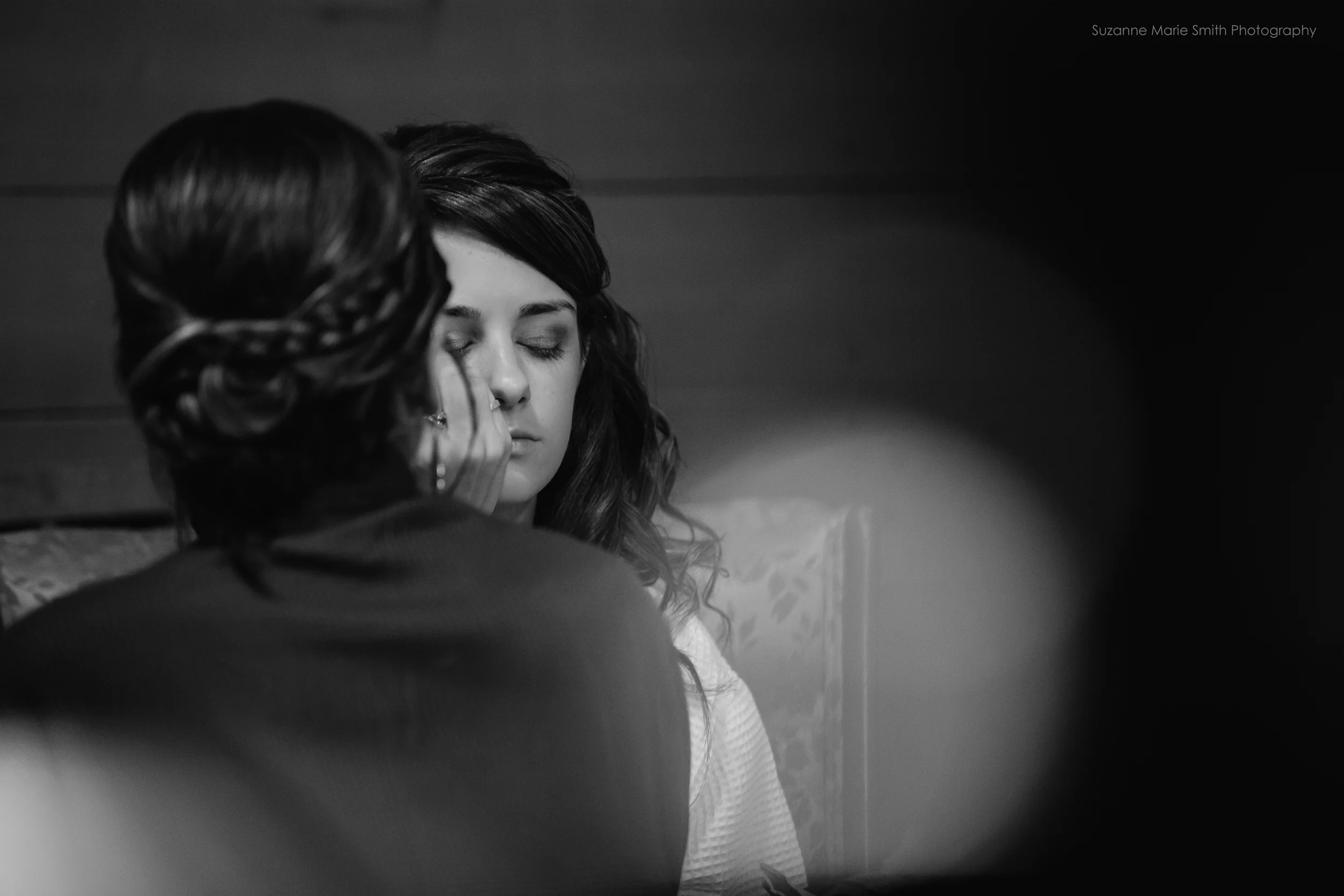 Rachel getting her makeup done