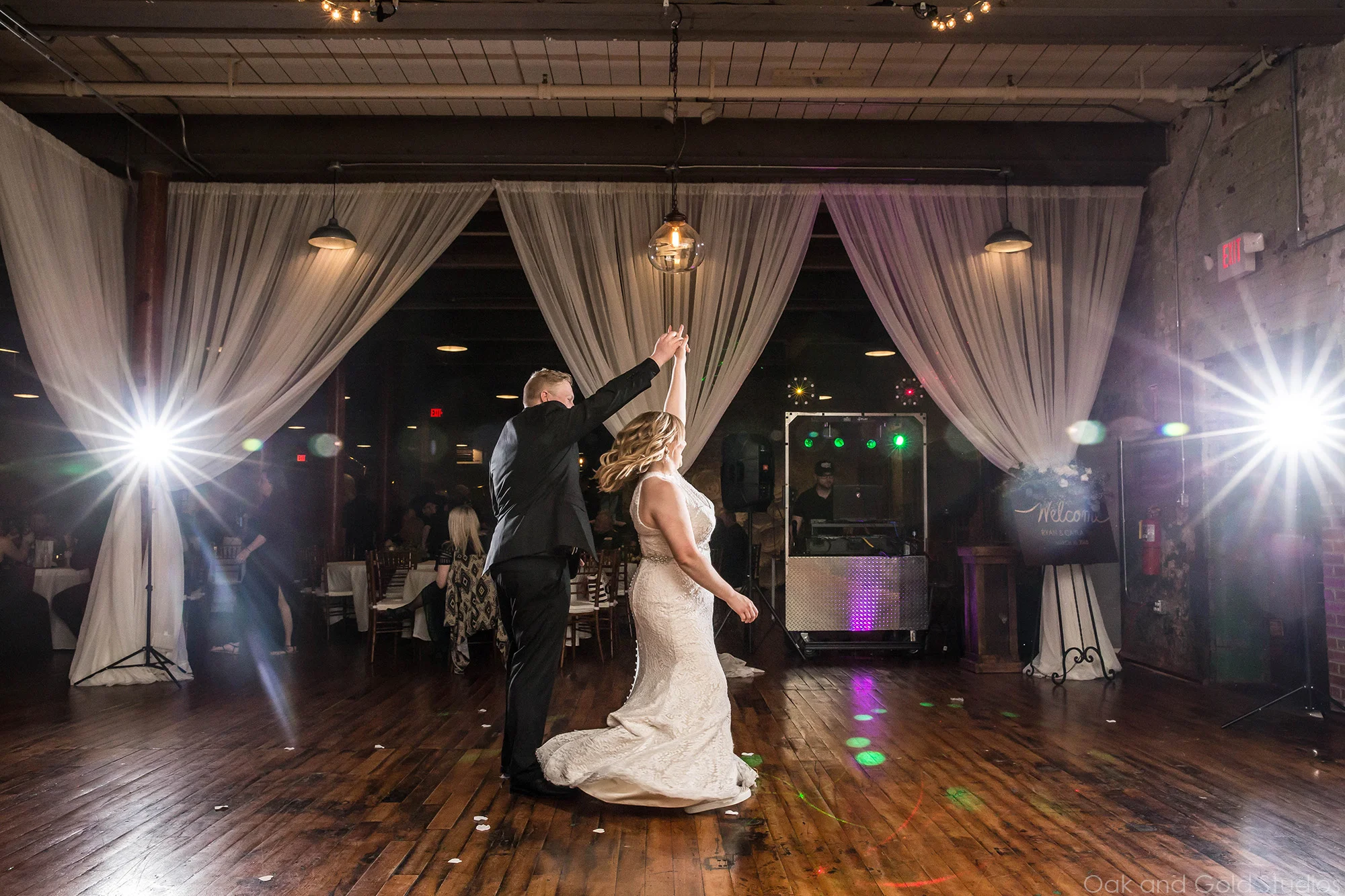 bride and groom dance at the engine room.jpg