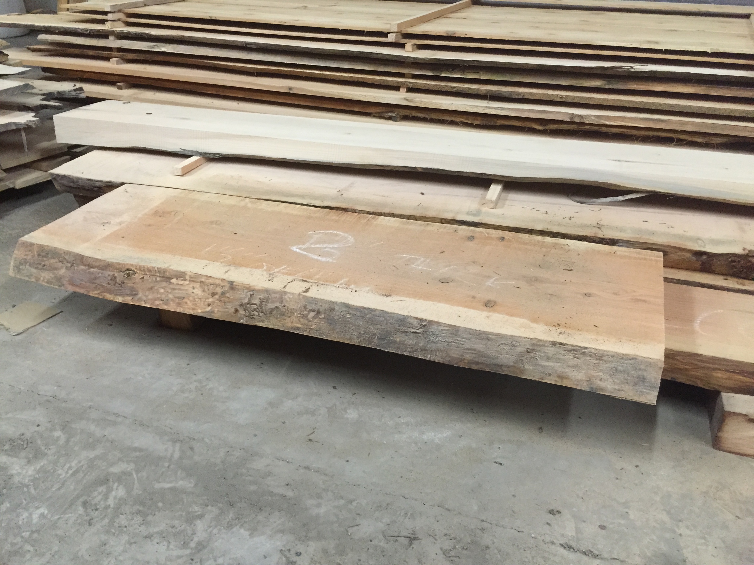   This is what Wayne's table started out like. Just a rough-cut 3 inch piece of Douglas Fir.  &nbsp;  