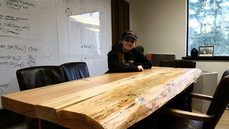 Here is the desk after we assembled it. Talk about a conversation starter!