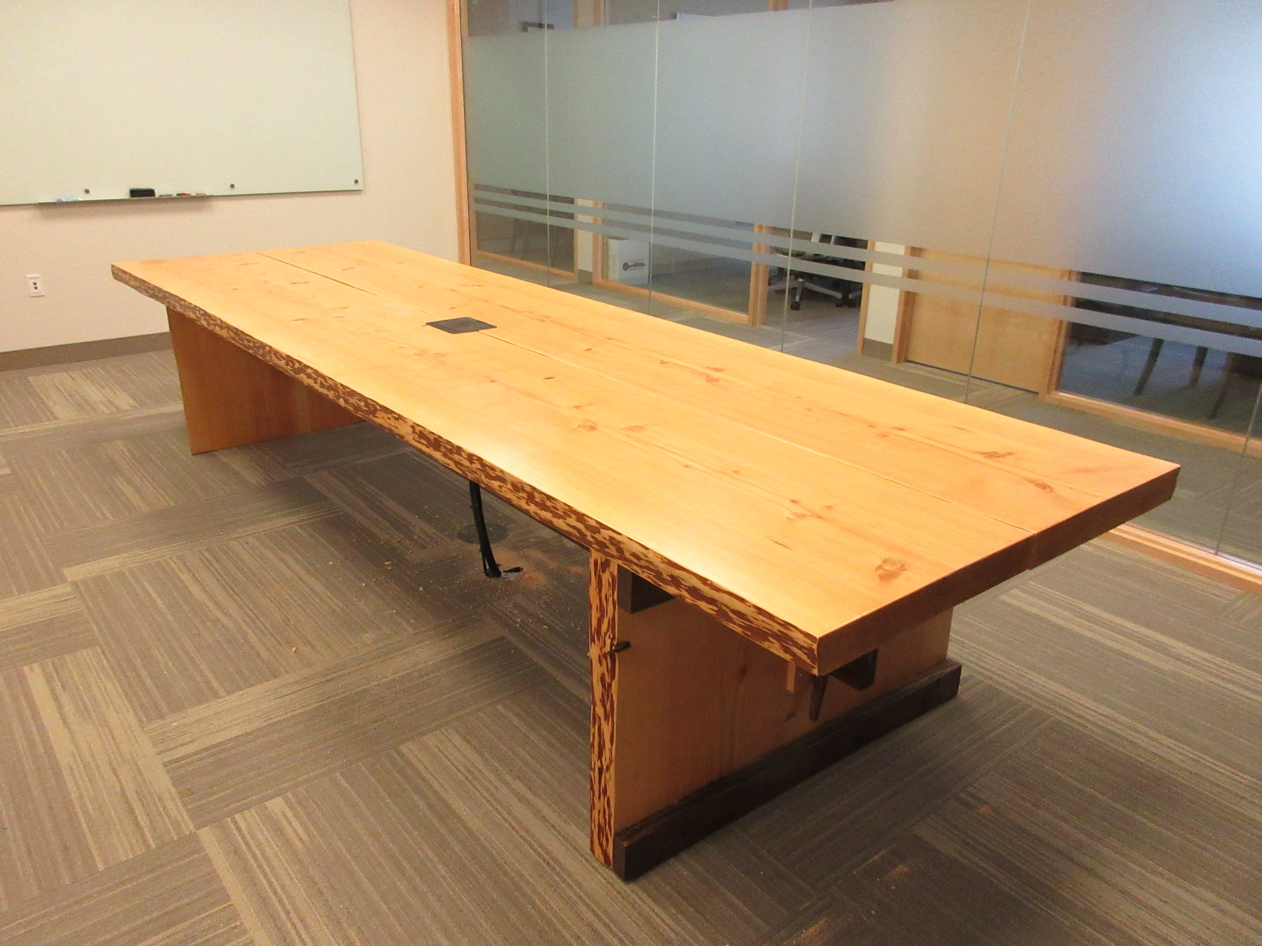  The finished product turned out to be a beauty. Not many people, especially at my age, can say they have made a 13 foot conference table. I am so thankful for this oppurtunity.&nbsp; 