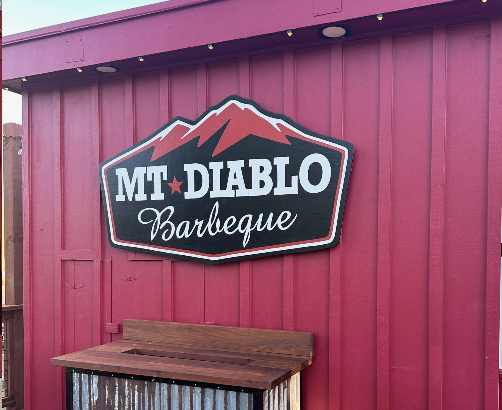 Mt. Diablo BBQ front sign 5'x3' 2026