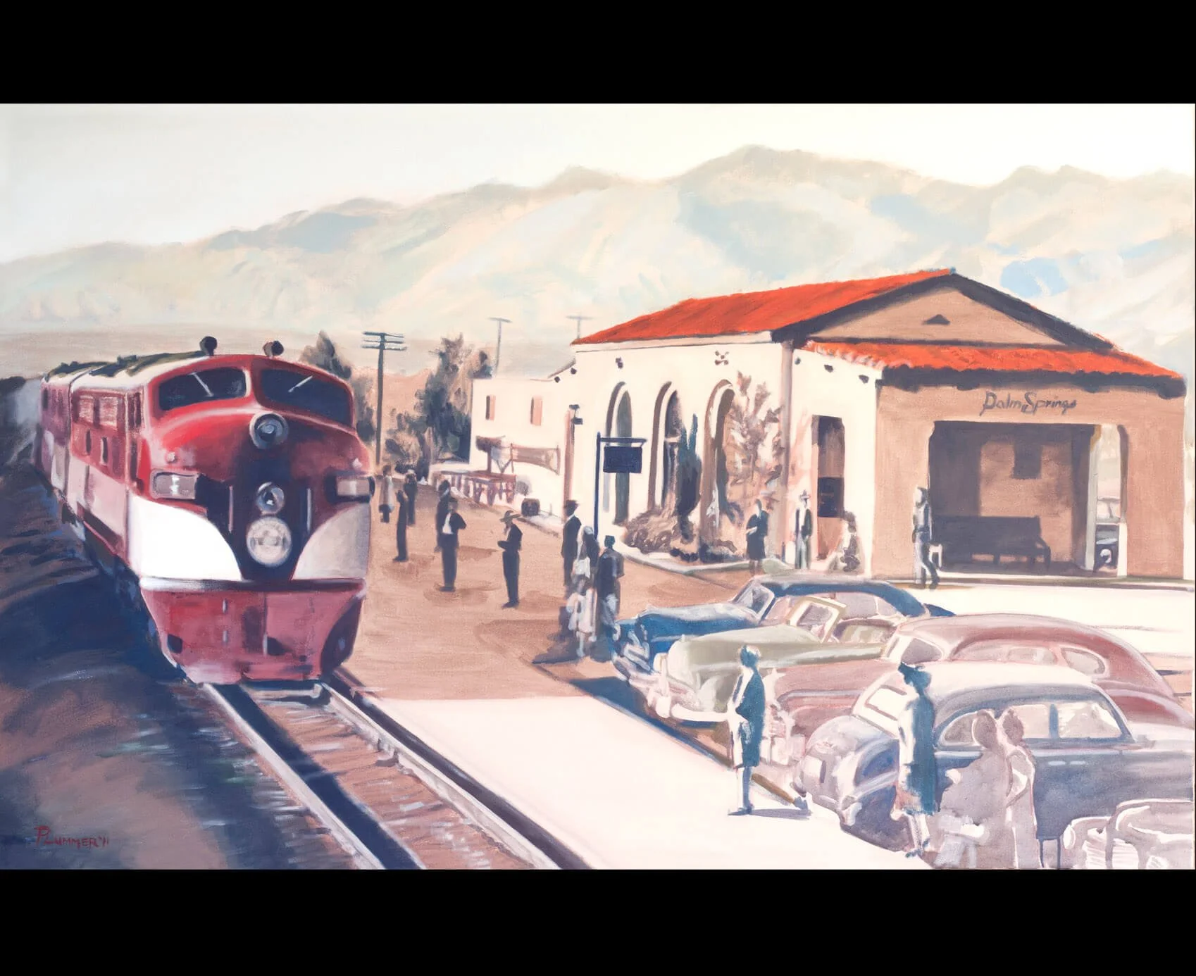 Palm Springs Station - Mural concept painting