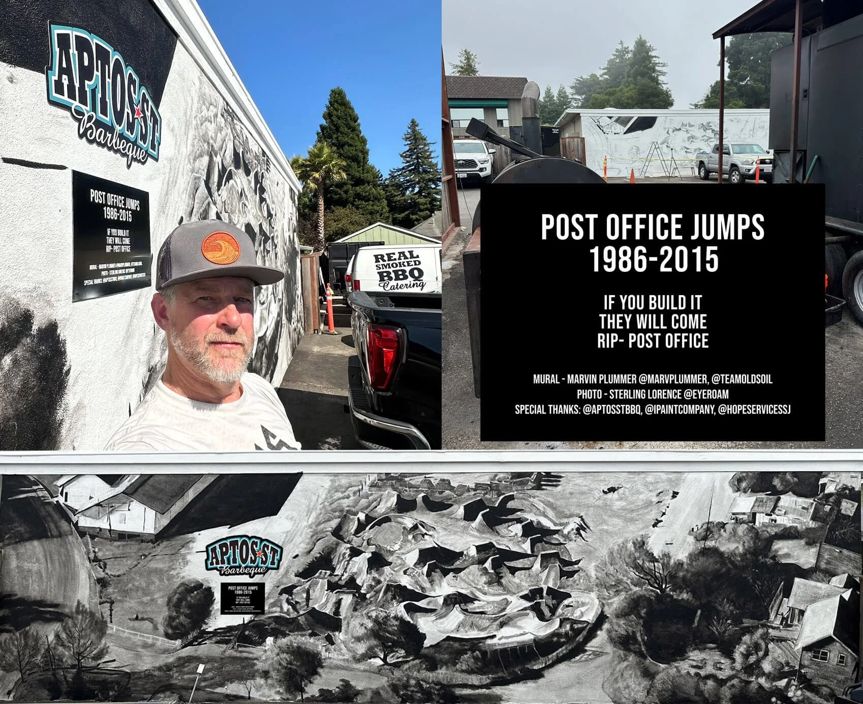 Aptos BBQ - Post Office Jumps Mural 2024 