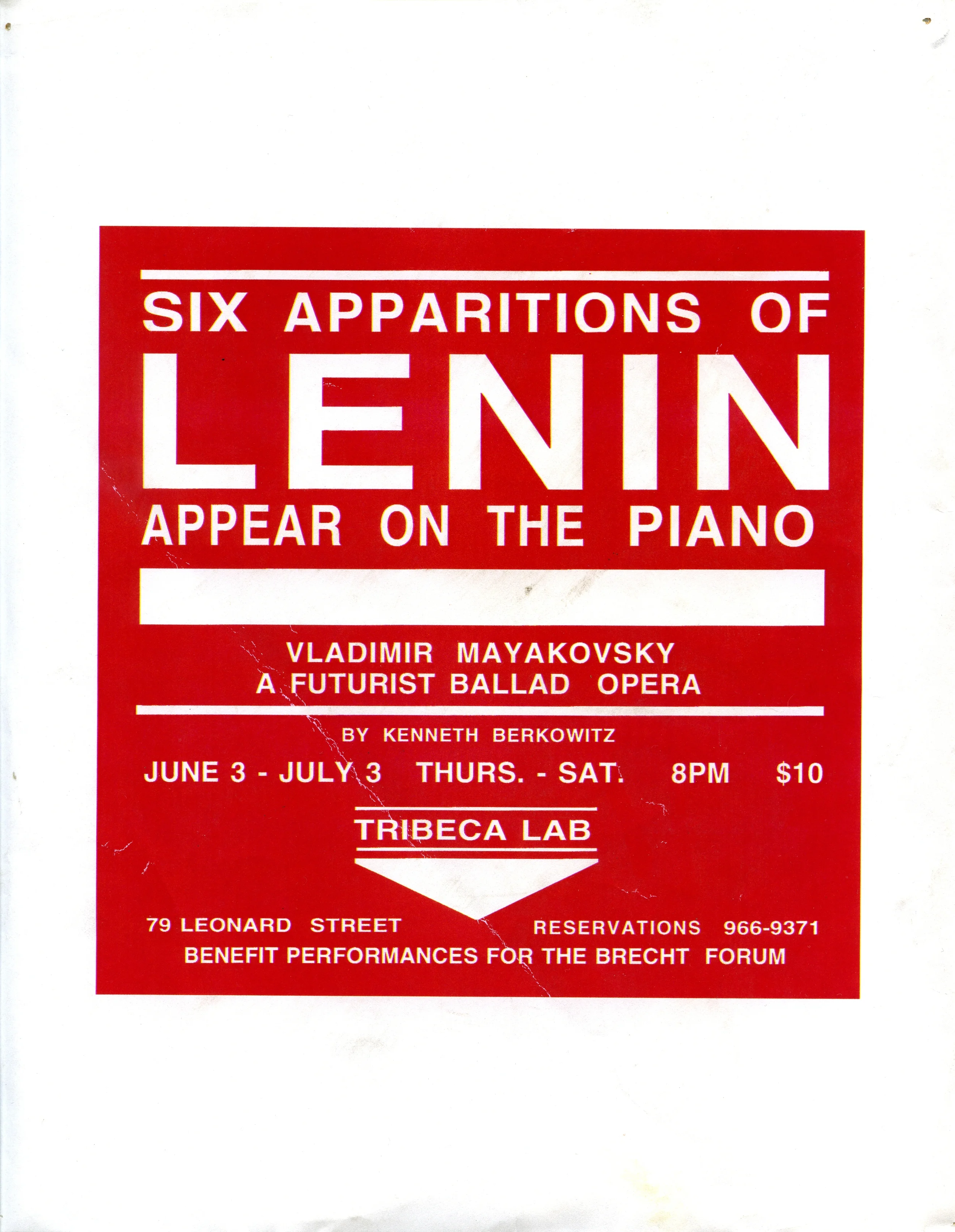 SIX APPARITIONS OF LENIN APPEAR ON THE PIANO