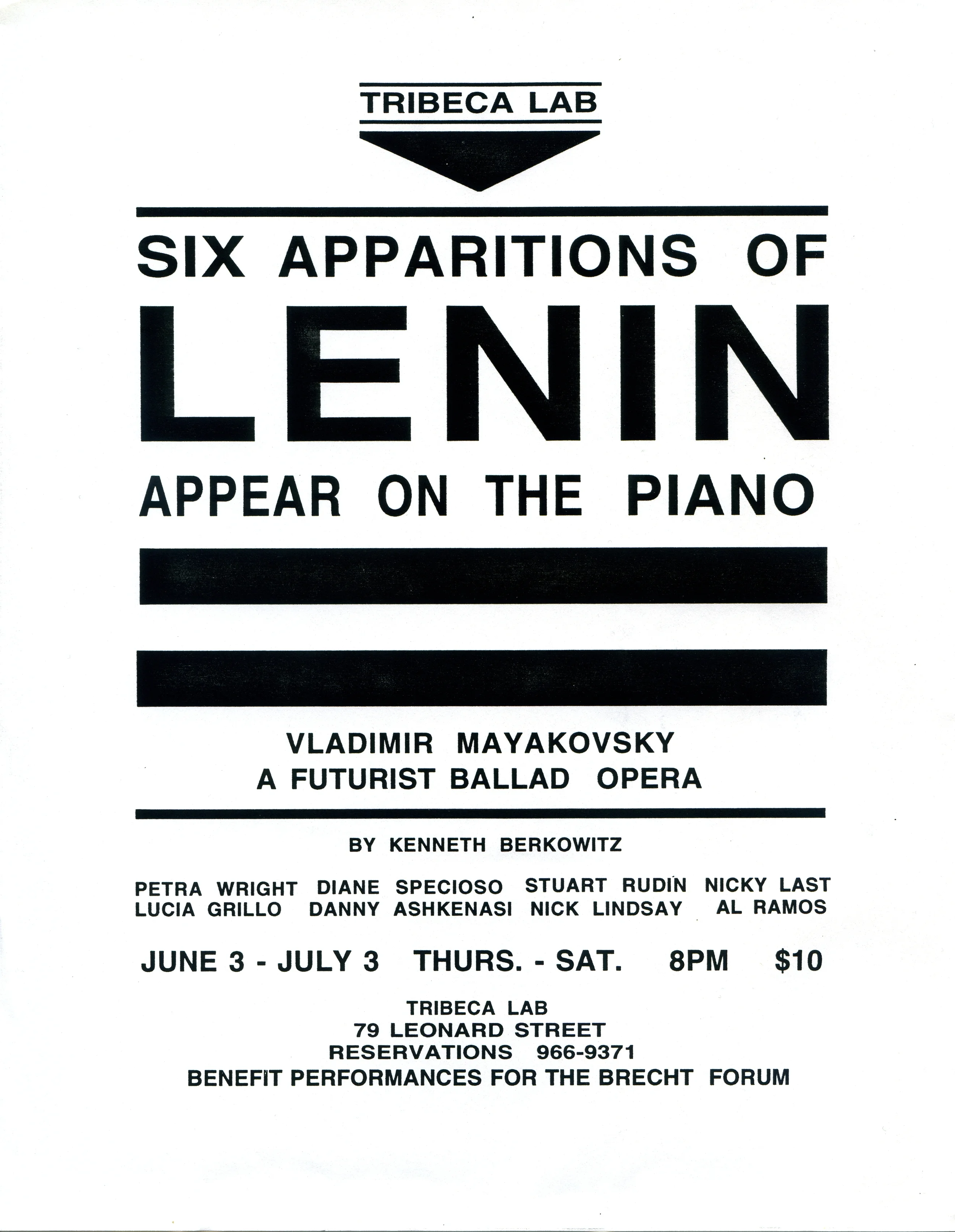 SIX APPARITIONS OF LENIN APPEAR ON THE PIANO