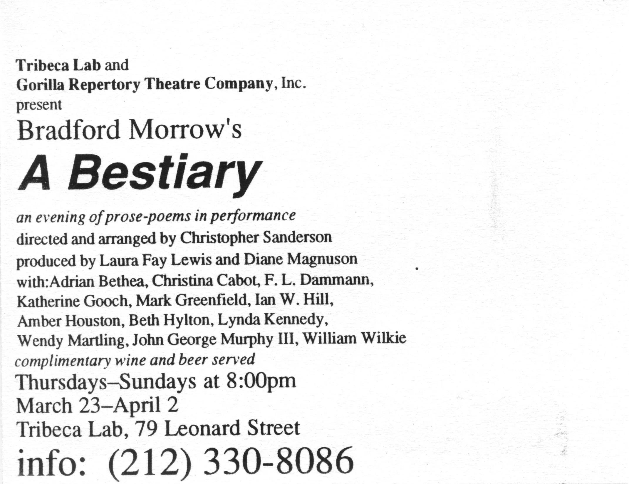 A BESTIARY