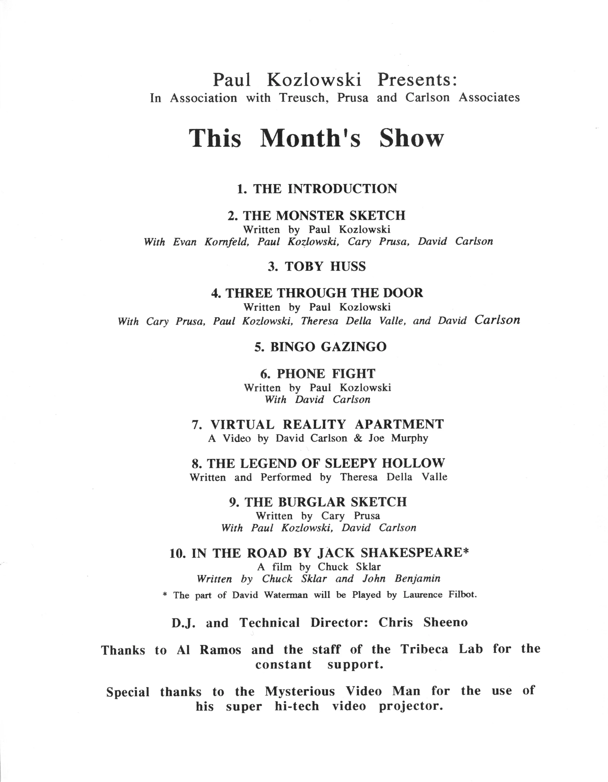 THIS MONTH'S SHOW