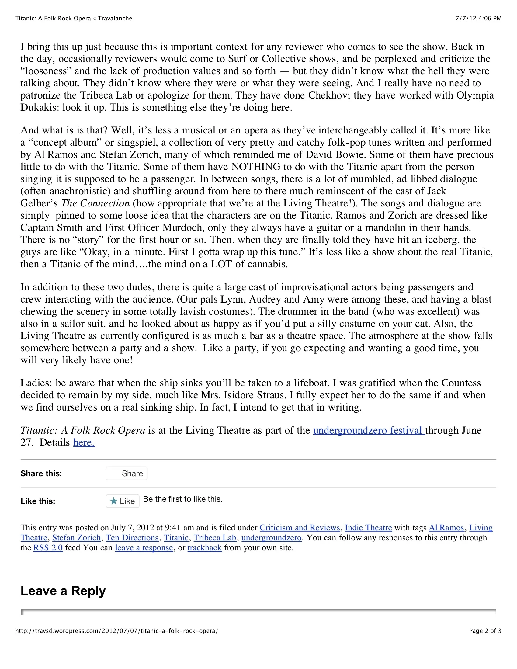 TITANIC! A Folk Rock Opera