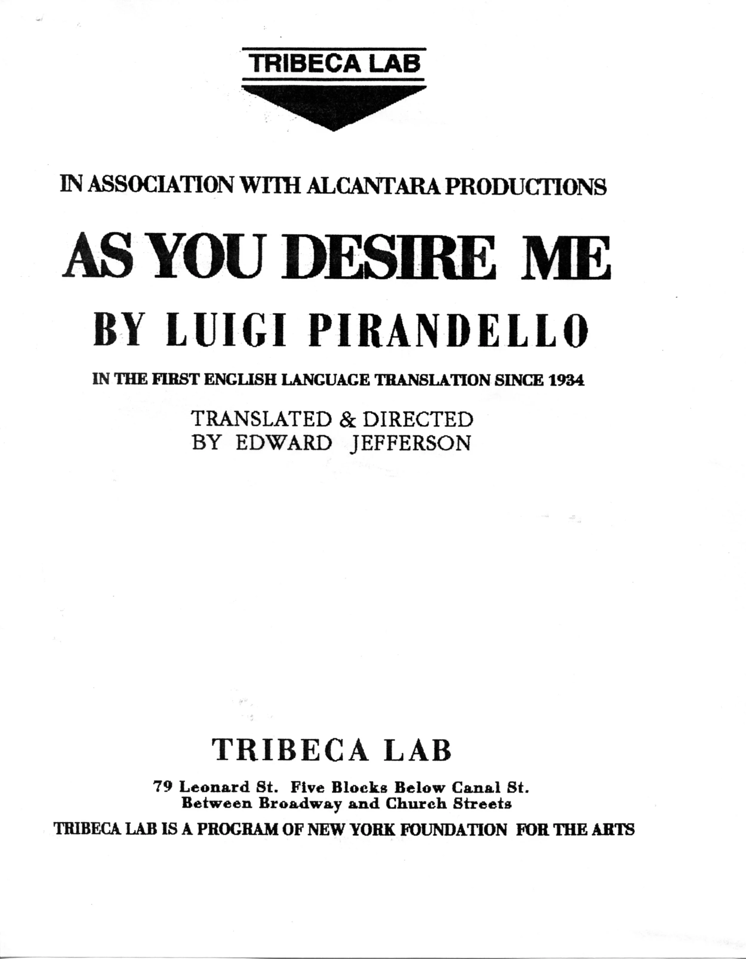 AS YOU DESIRE ME