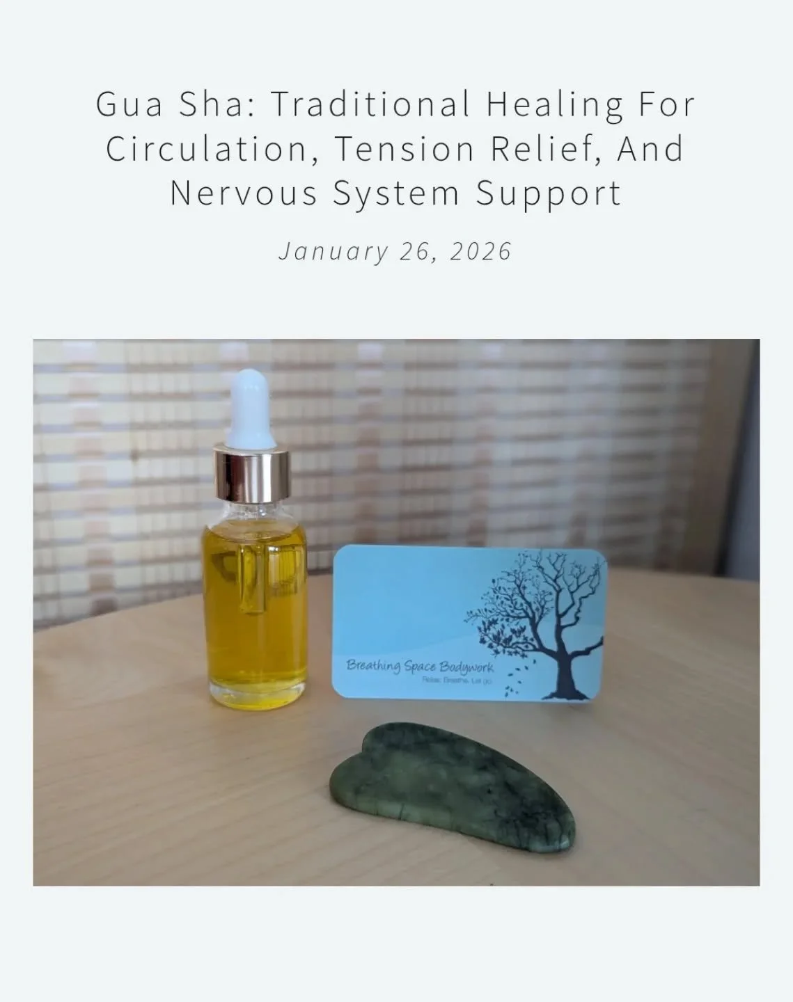 New Blog Post. 

If you&rsquo;ve only heard of gua sha through social media, it can seem like a modern facial &ldquo;beauty hack.&rdquo;

But gua sha is not new &mdash; and it&rsquo;s not just cosmetic.

Facial gua sha uses gentle, gliding strokes to