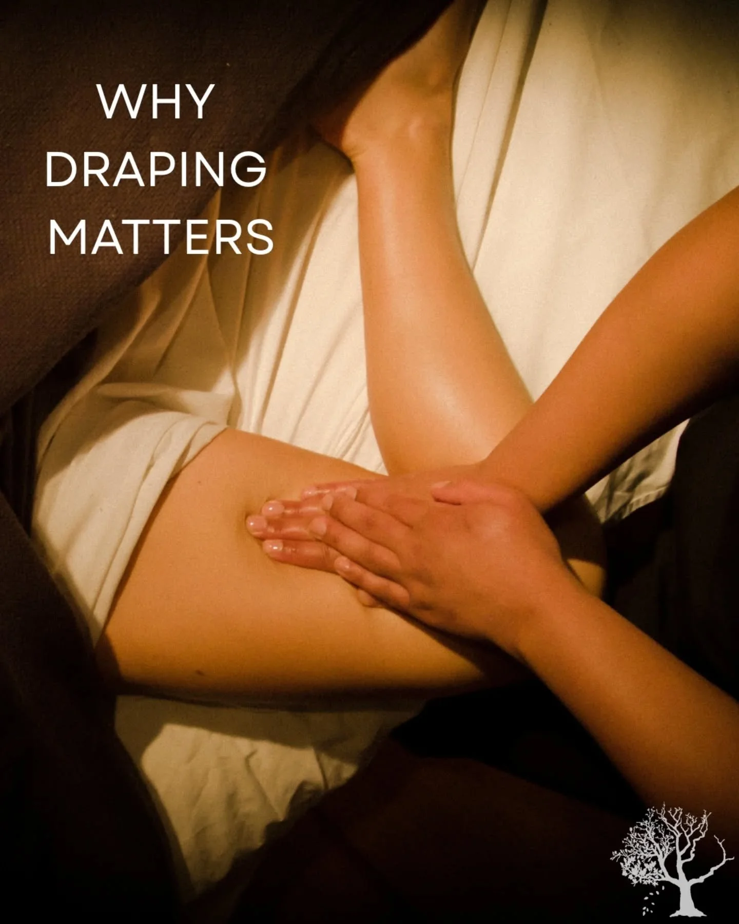 Draping is a structured, intentional way of creating privacy, maintaining warmth, and supporting a sense of safety on the table. Only the area being worked is uncovered&mdash;everything else stays held and undisturbed.

If you&rsquo;ve only experienc