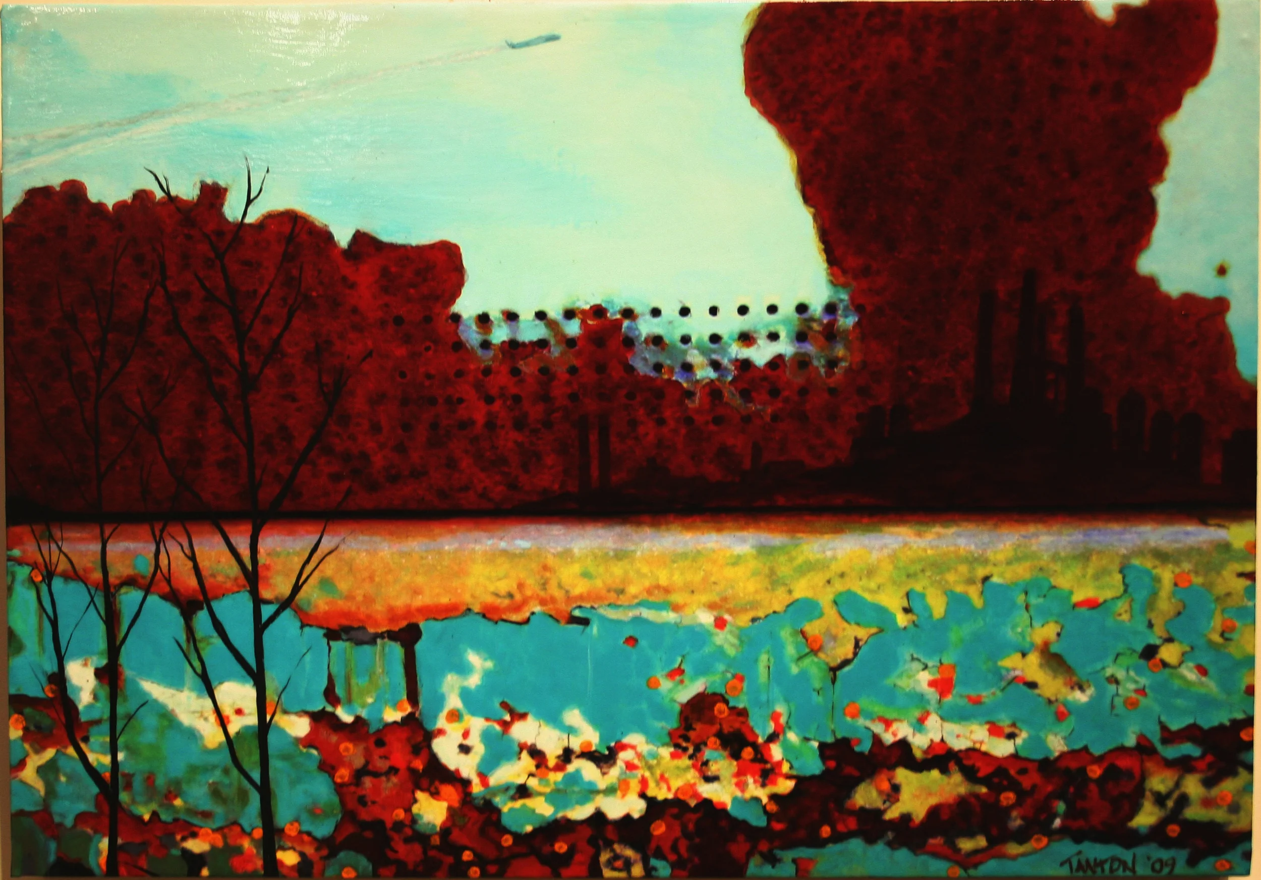 "Landscape with Orange Flowers"