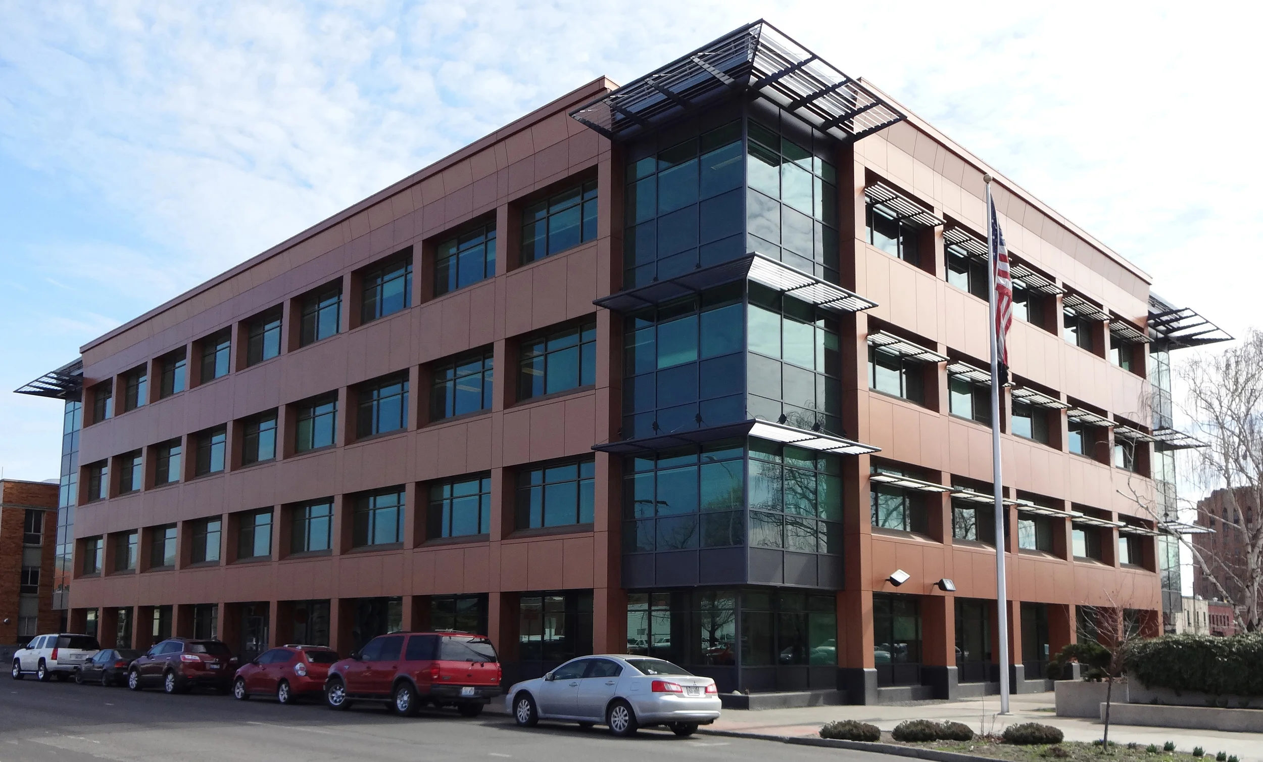 The Yakima County Courthouse Envelope renovation project was a $3.5 Million project to replace the existing 1962 curtain wall building envelope with a new state-of-the-art energy efficient building shell. Because of the need to maintain County government and court operations, the project was designed as a 5-phase project.