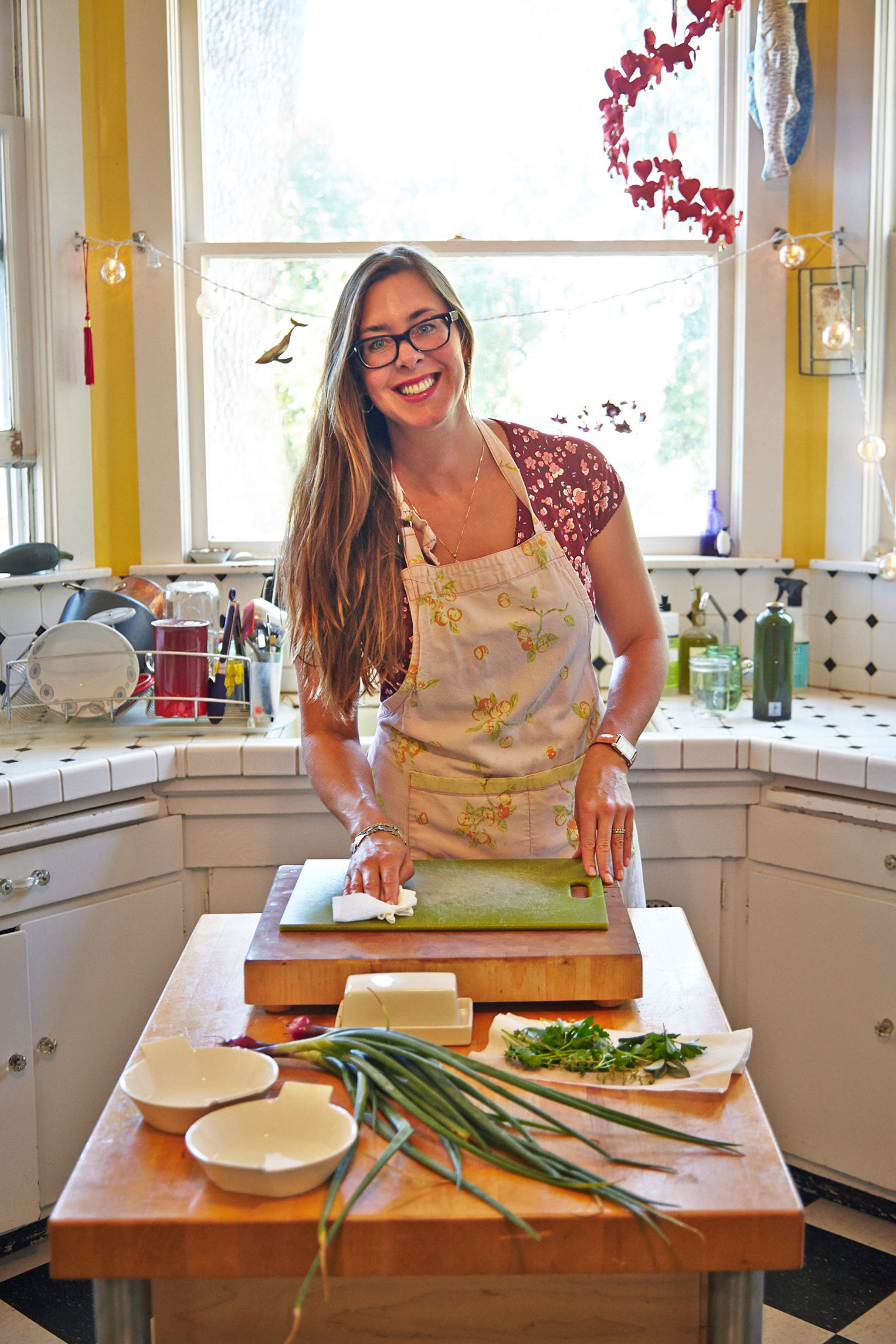 Abi at ease in her adorable farmhouse kitchen at Annadel Estate !