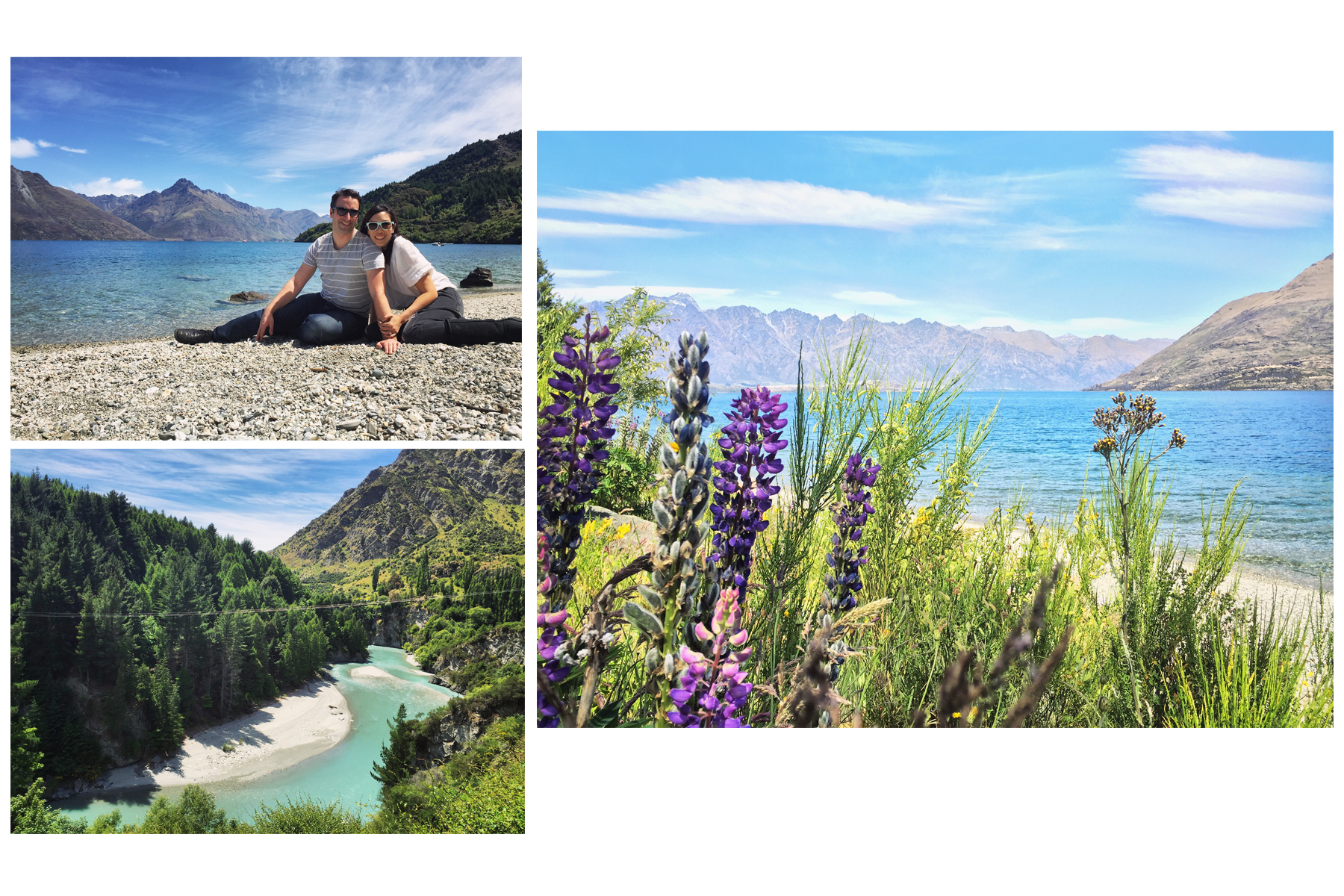 Beaches and rivers of Queenstown 