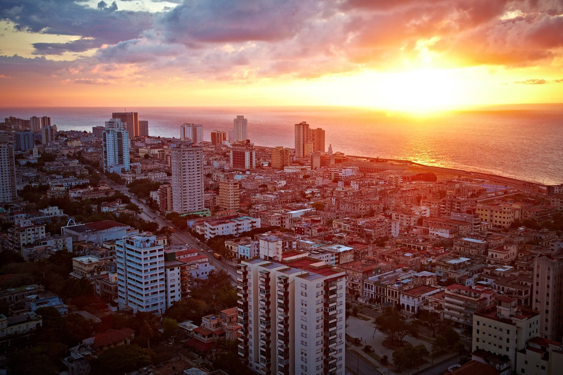 Sunset over Havana on my first night 