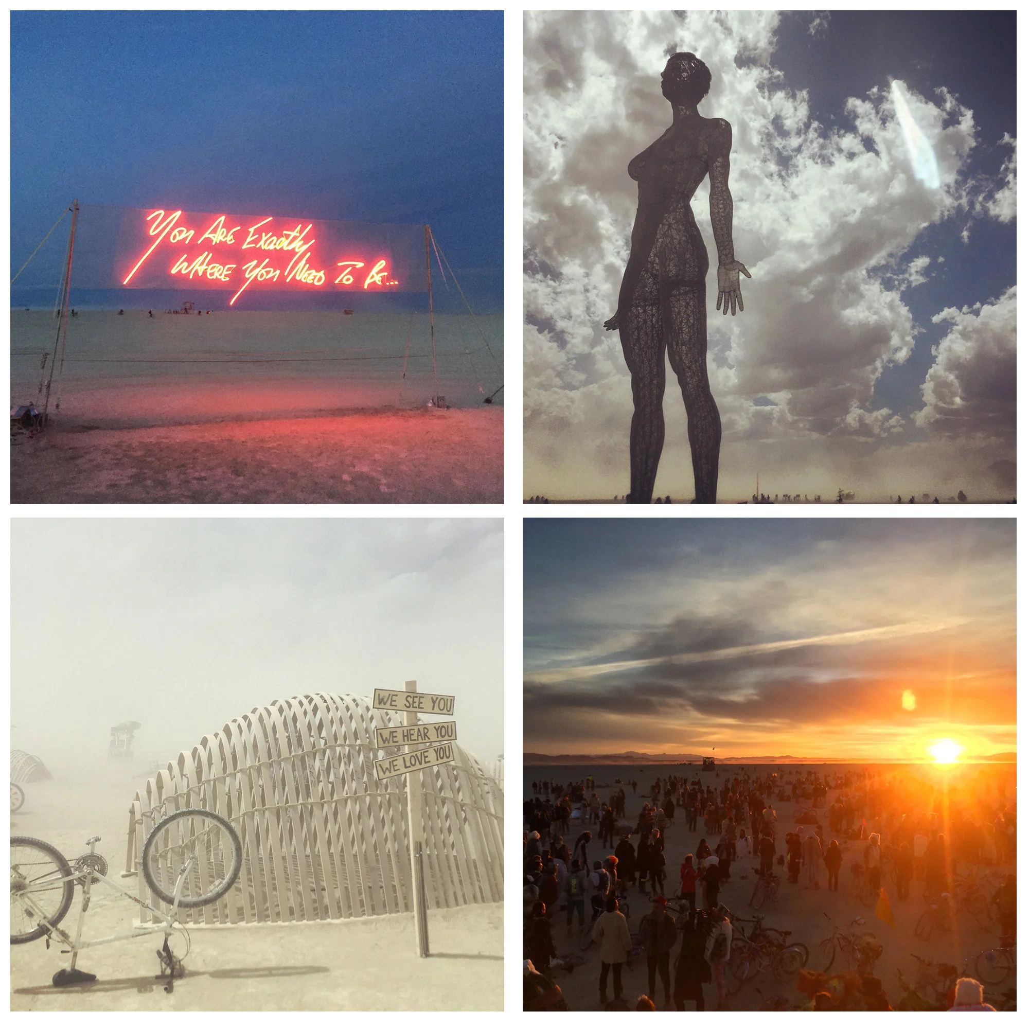 An assortment of art installations from the year, as well as our Saturday into Sunday sunrise at Robot Heart