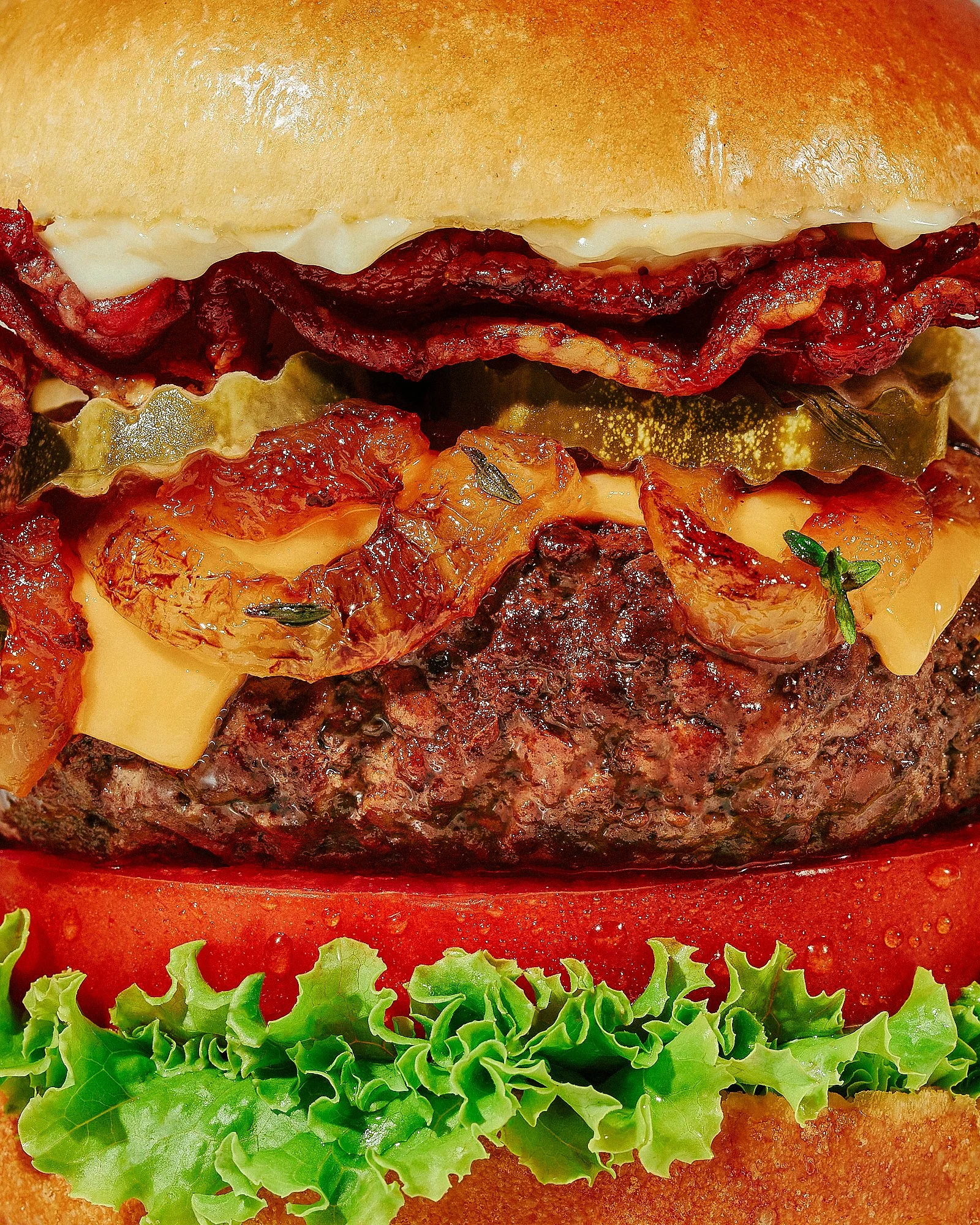 commercial food product photo macro burger / shot by commercial brand food photographer Ali Redmond