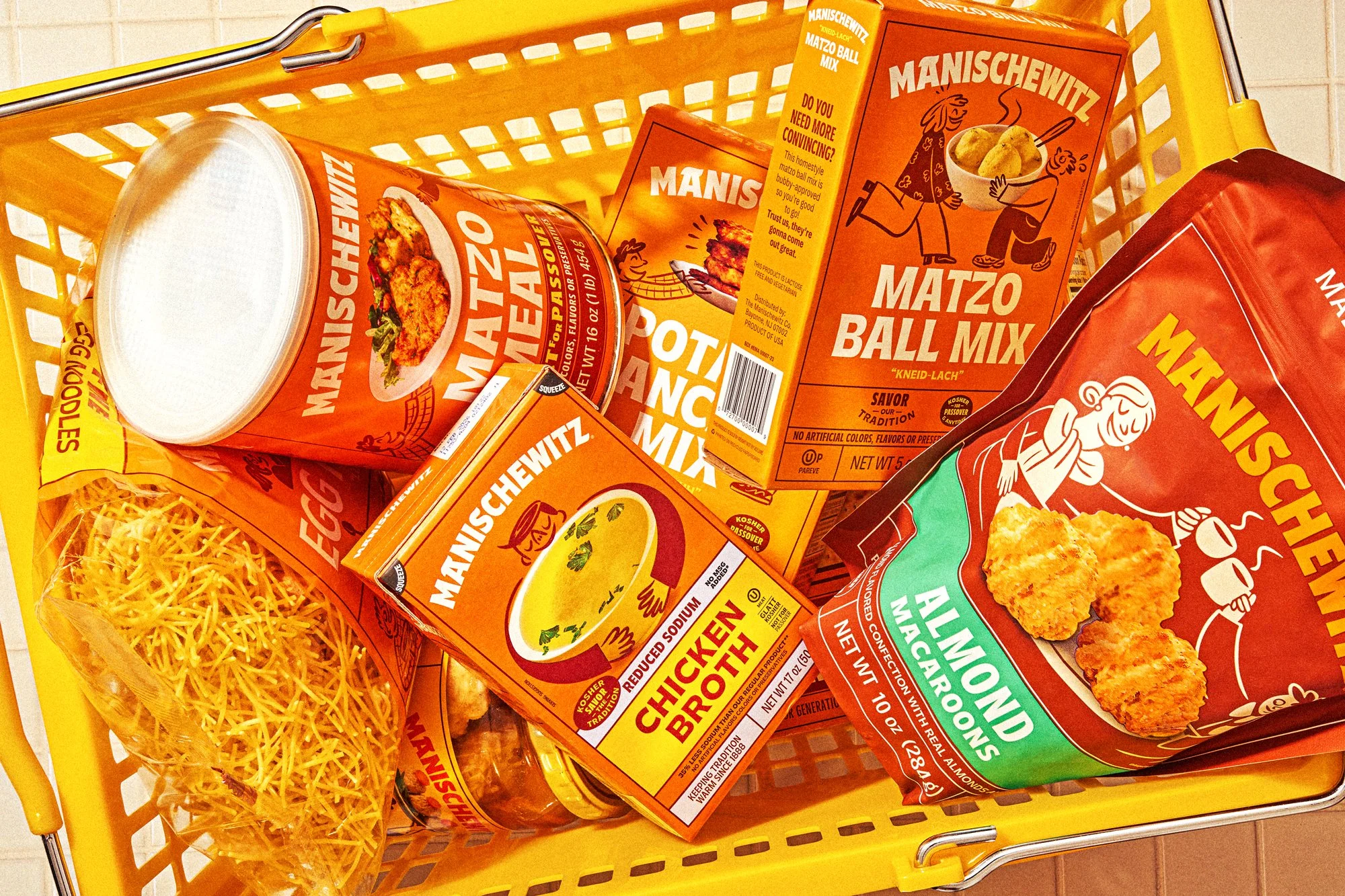 commercial food product photo boxes shopping cart / shot by commercial brand food photographer Ali Redmond