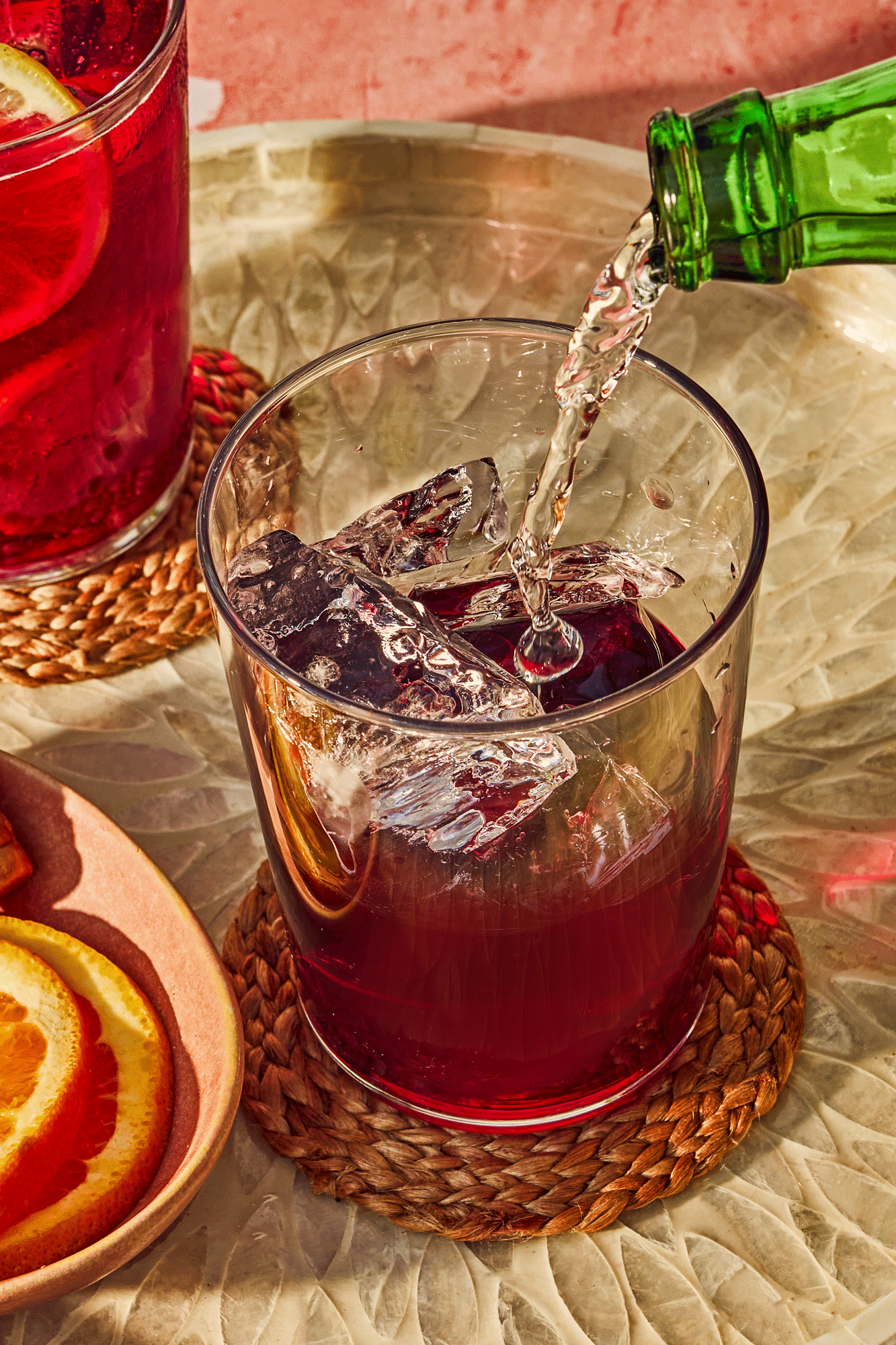 GIF motion of a cocktail being poured into glass / shot by commercial food and beverage photographer Ali Redmond