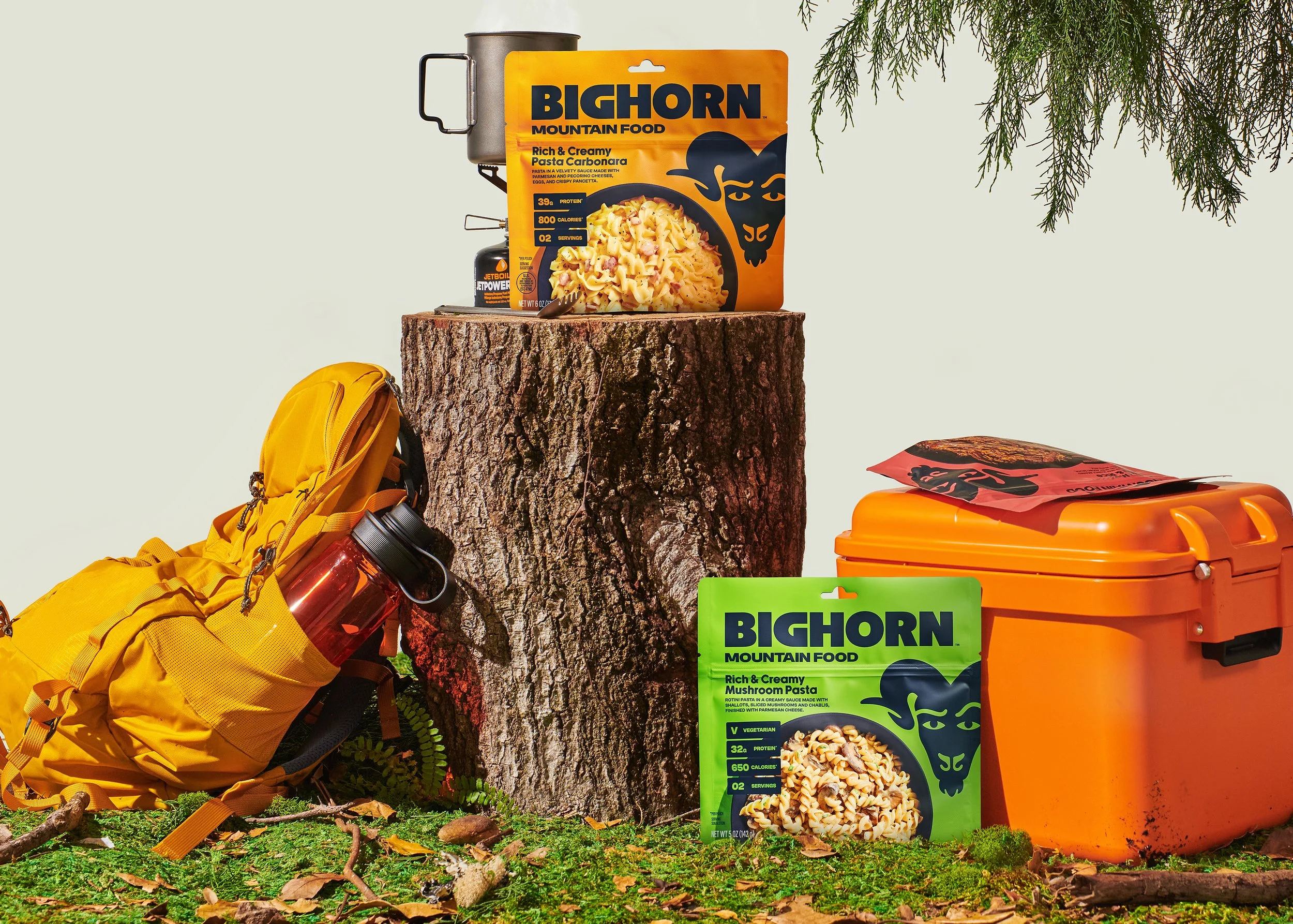 Commercial photography of a food product in an outdoor studio environment